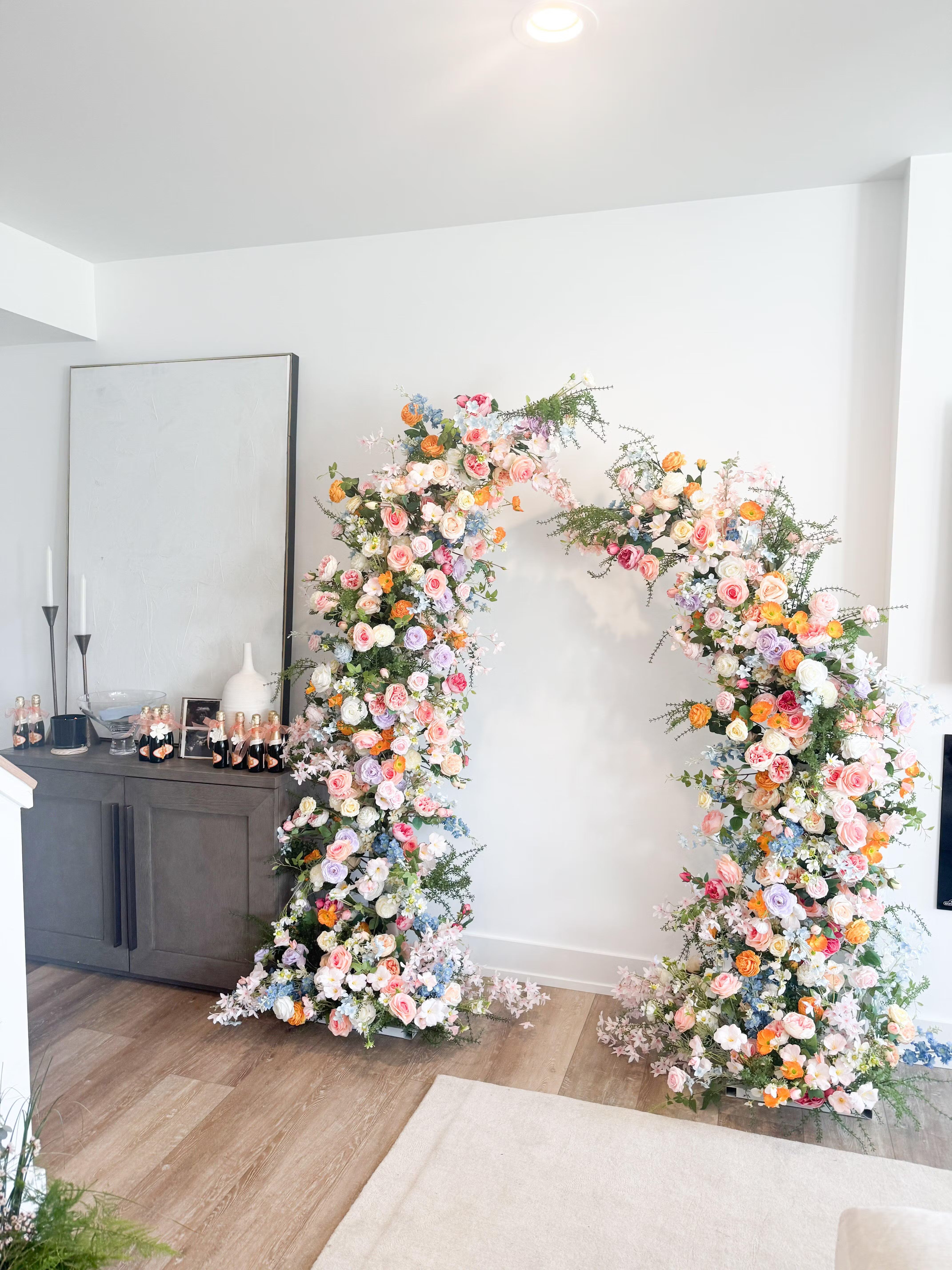 Roseytime Colorful Flower Pillars Arch with Frame #RTP006