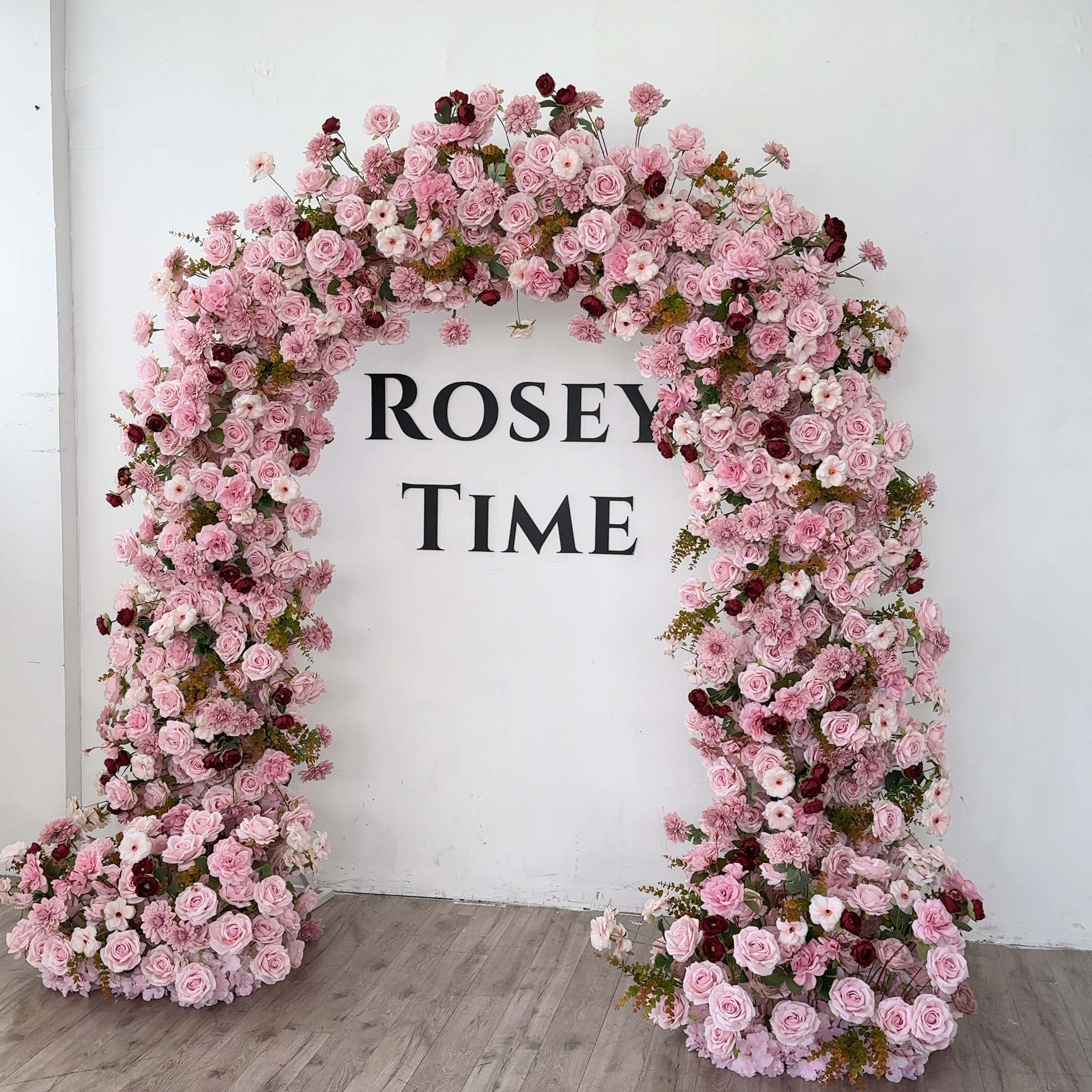 RoseyTime Dusty Rose Flower Arch n-shape Round Arch #RTA418