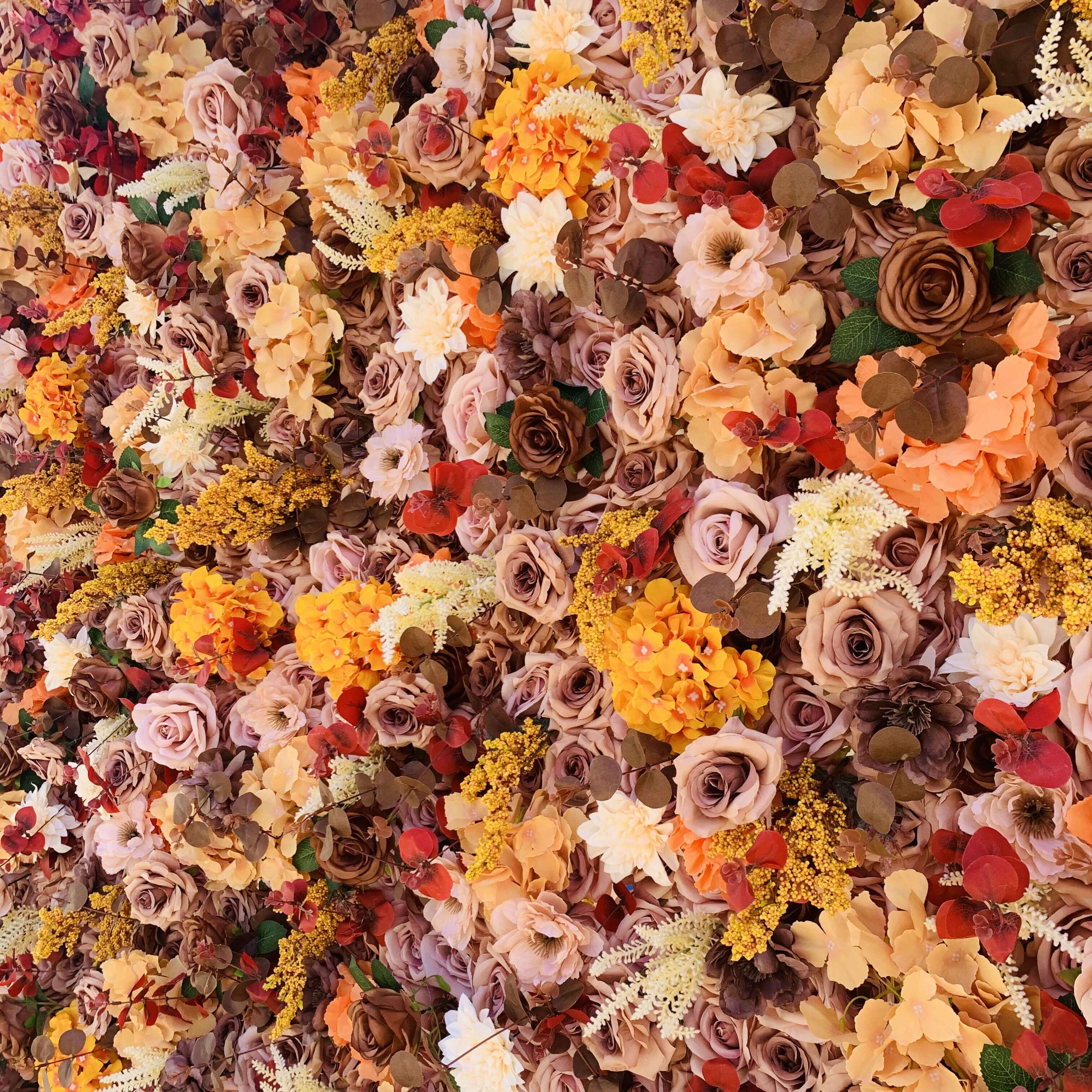 š„BF-SALE: 5D Retro Brown Flower Wall Roll Up Fabric Back #RTW233