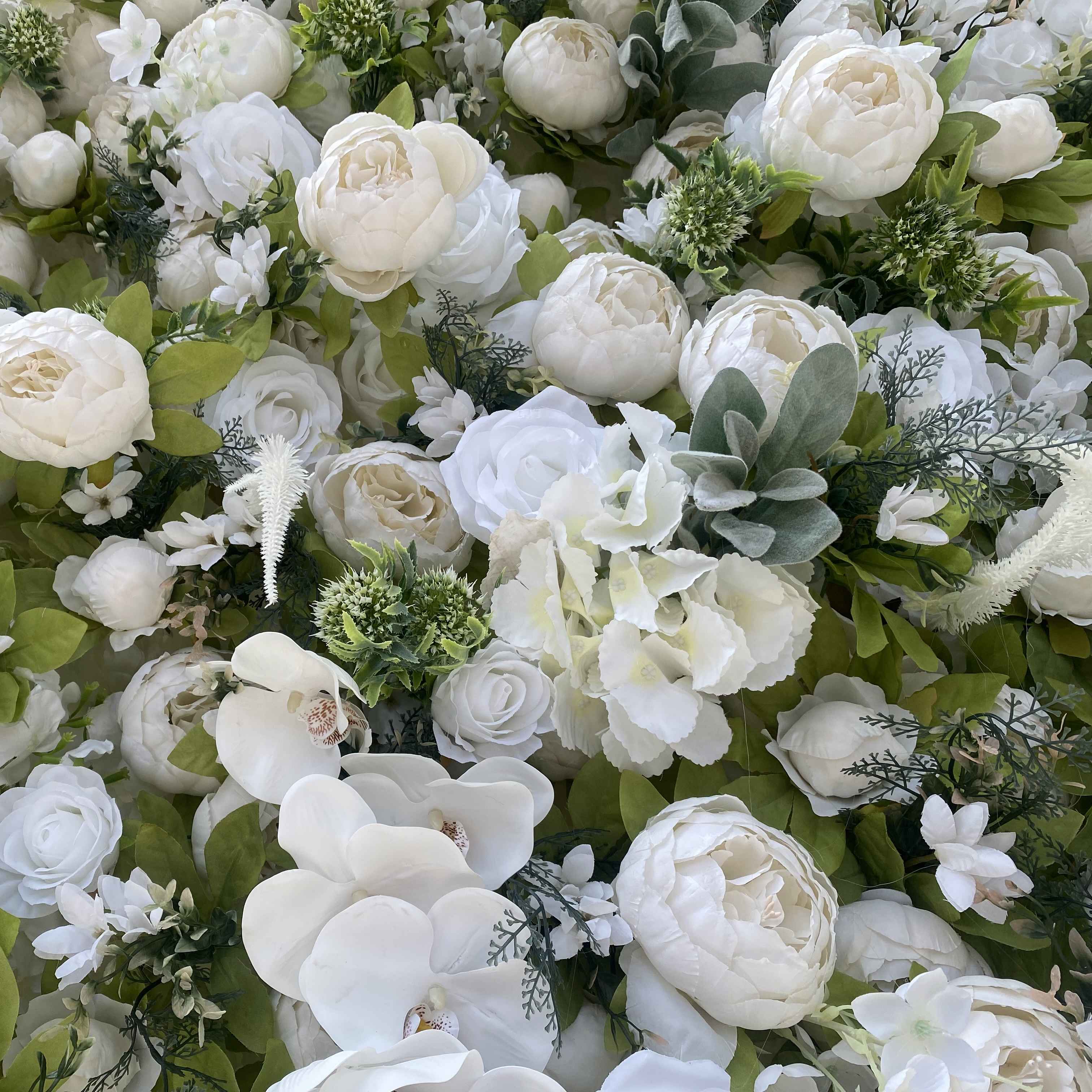 💥BF-SALE: 5D White Green Artificial Flower Wall #RTW277