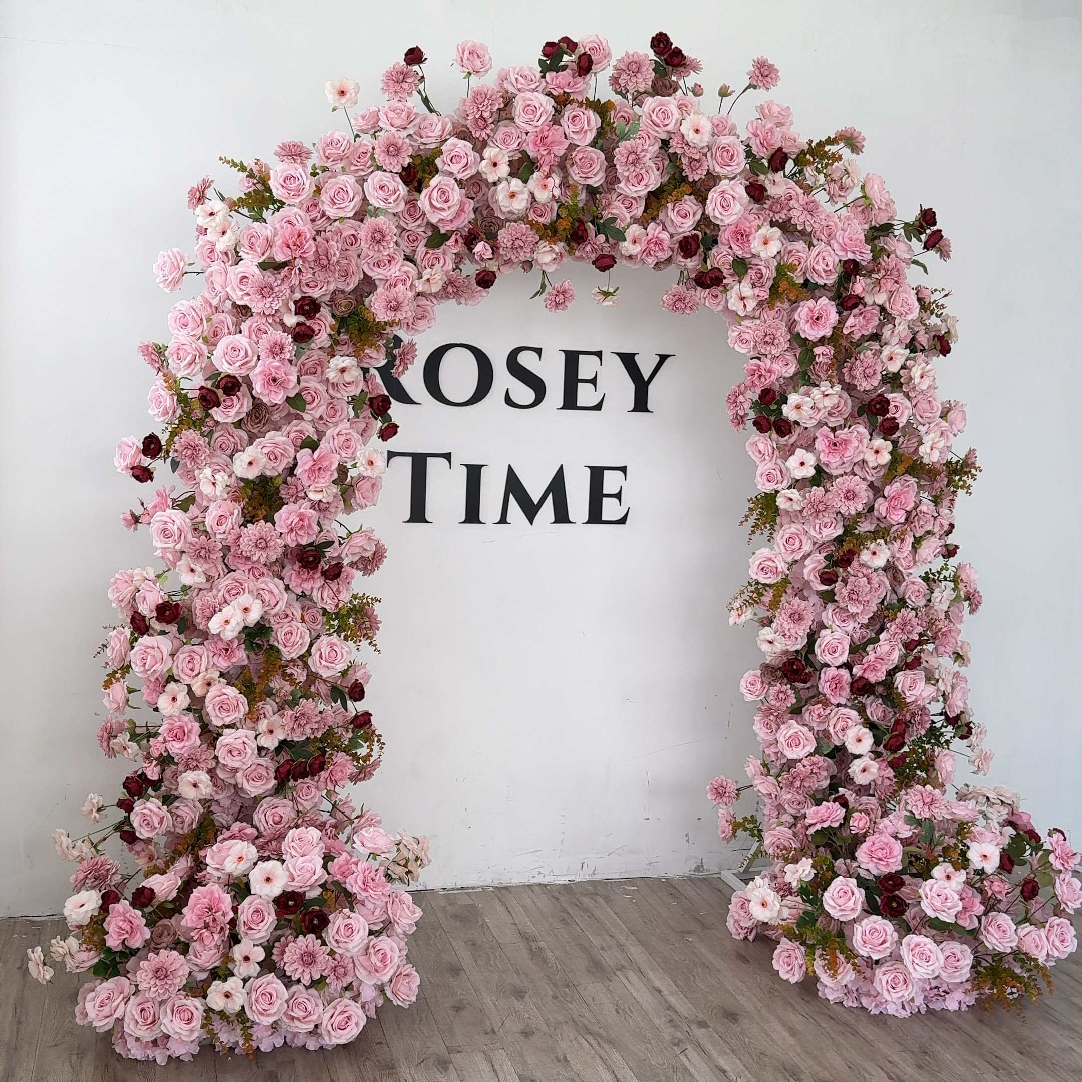 RoseyTime Dusty Rose Flower Arch n-shape Round Arch #RTA418