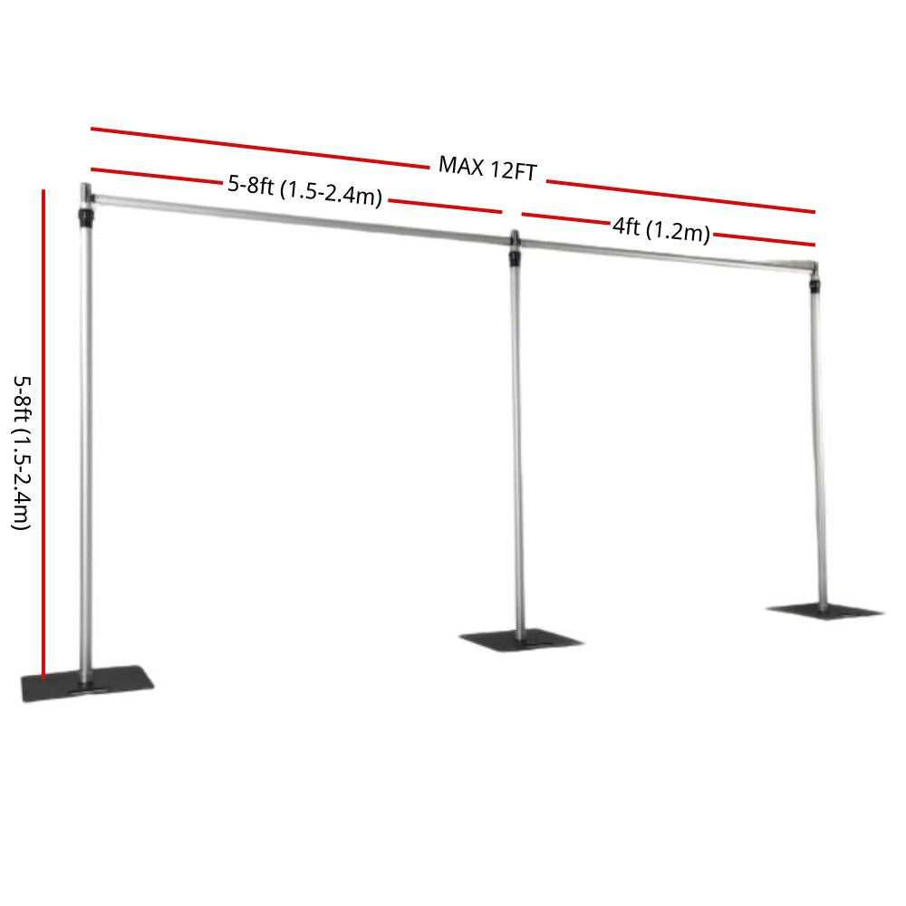 Roseytime Adjustable Frames Heavy Duty Pipe And Drape Stand for Flower Wall Backdrop