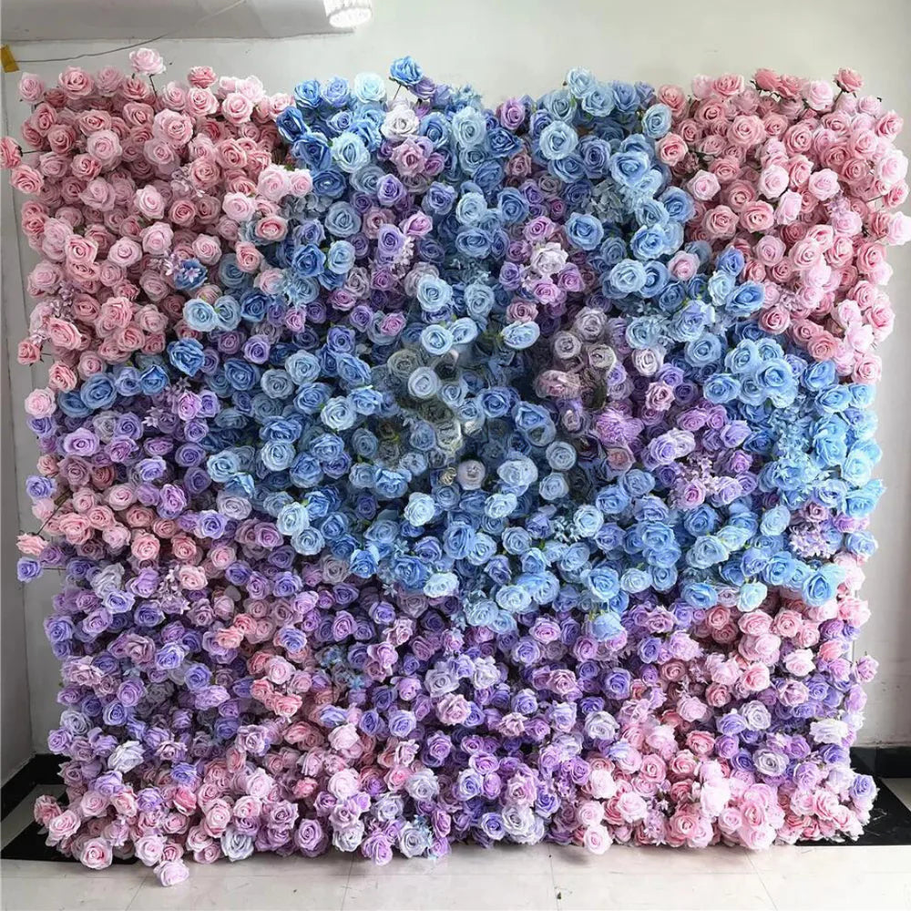 Roseytime 5D Colorful Flower Wall Roll Up Fabric Back #RTW182