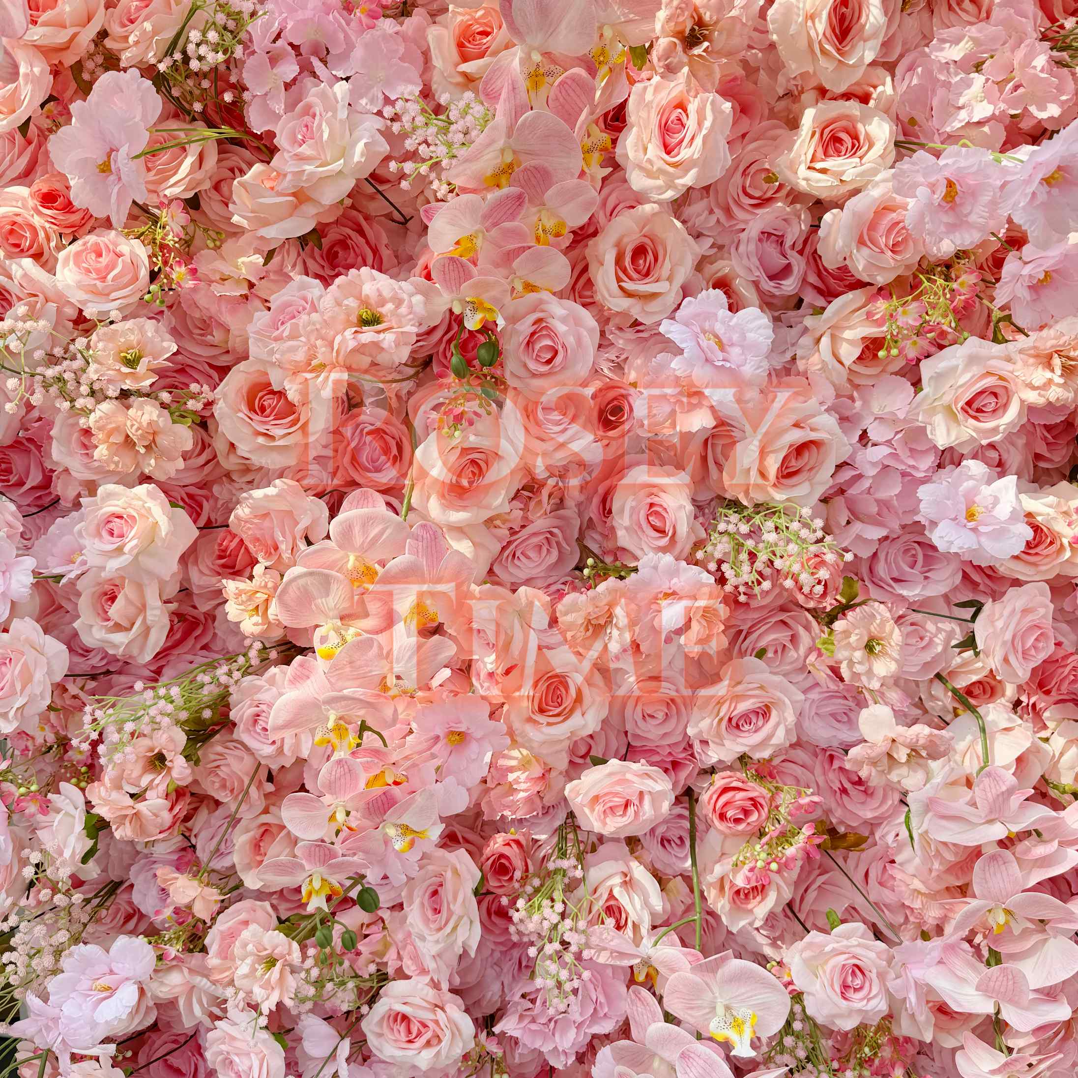 Roseytime 5D Pink Flower Wall Roll Up Fabric Back #RTW133