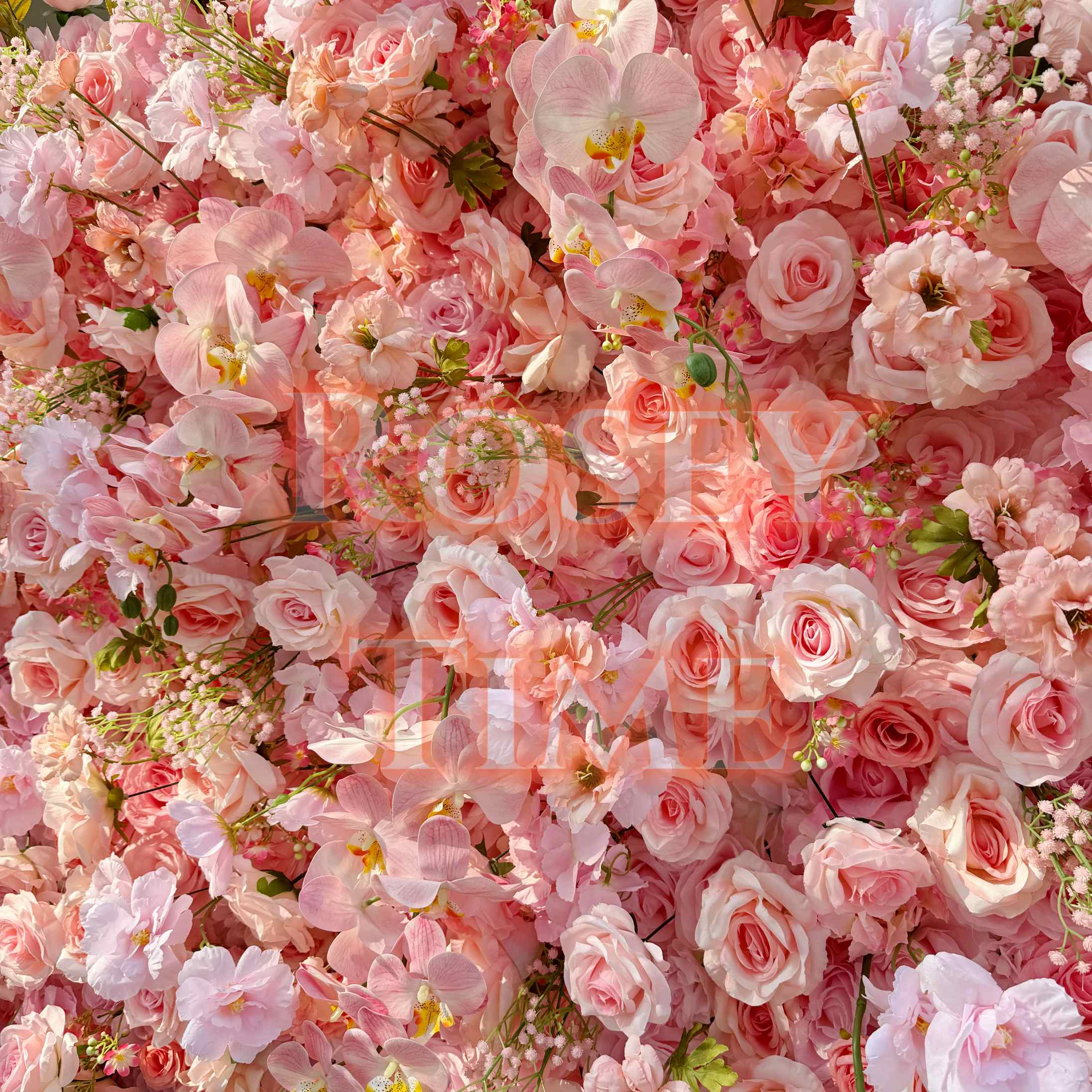 Roseytime 5D Pink Flower Wall Roll Up Fabric Back #RTW133