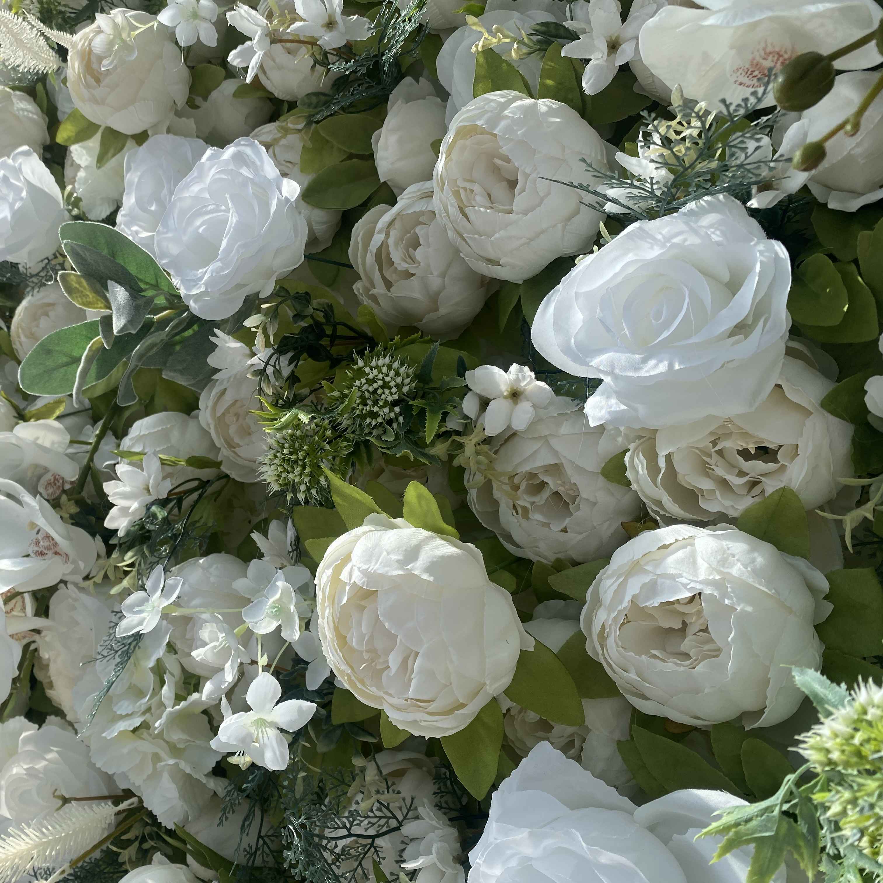 💥BF-SALE: 5D White Green Artificial Flower Wall #RTW277