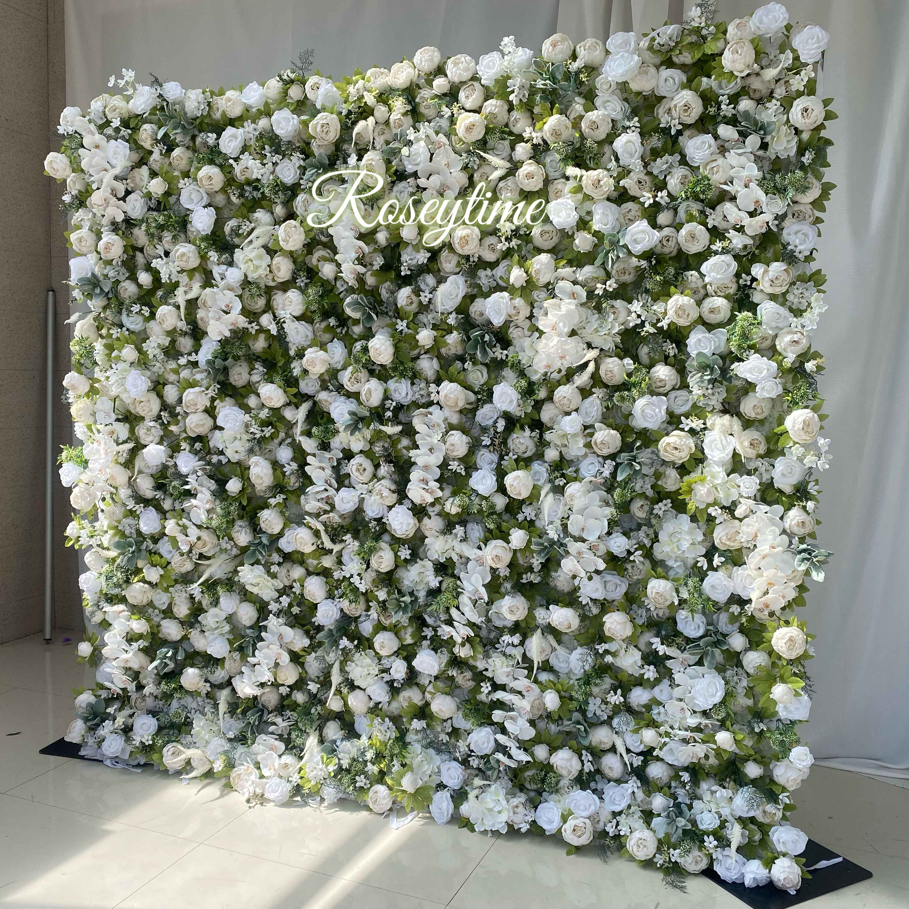 💥BF-SALE: 5D White Green Artificial Flower Wall #RTW277