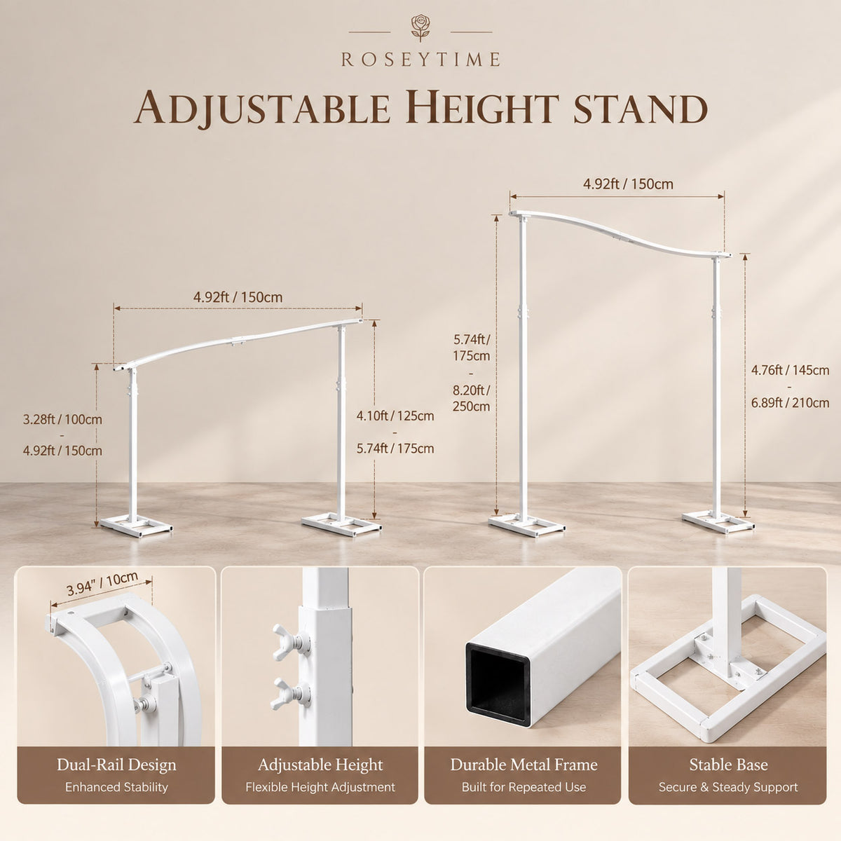 RoseyTime Adjustable Height Backdrop Frame