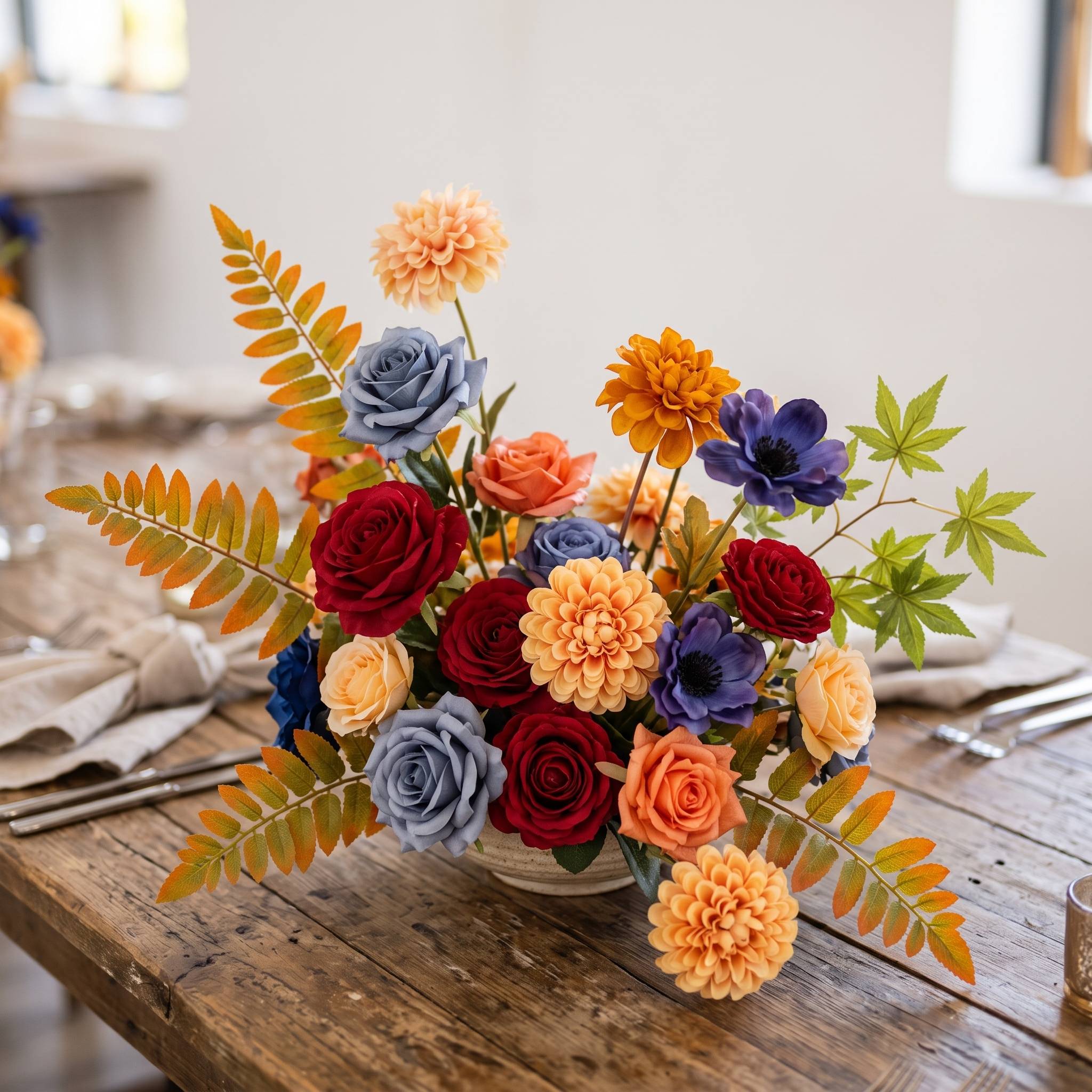 Roseytime Autumn Nocturne Small Table Flower Arrangement #RTT014