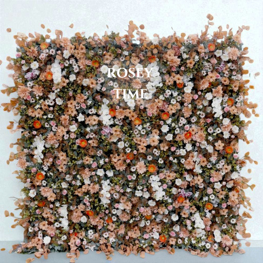 Roseytime 5D Brown Flower Wall Roll Up Fabric Back #RTW313