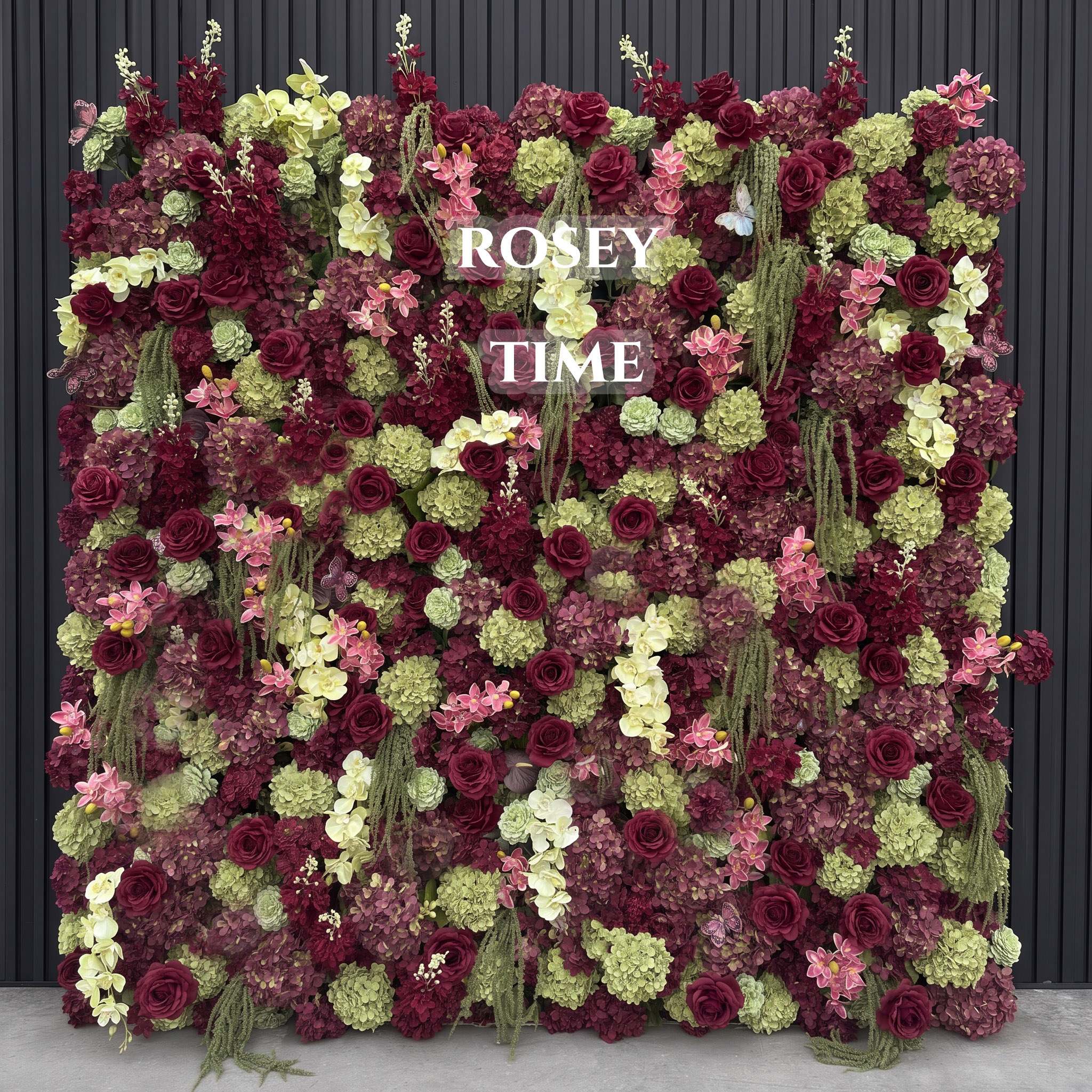 New Sale: 5D Burgundy Mosscurl Flower Wall Roll Up Fabric Back #RTW456