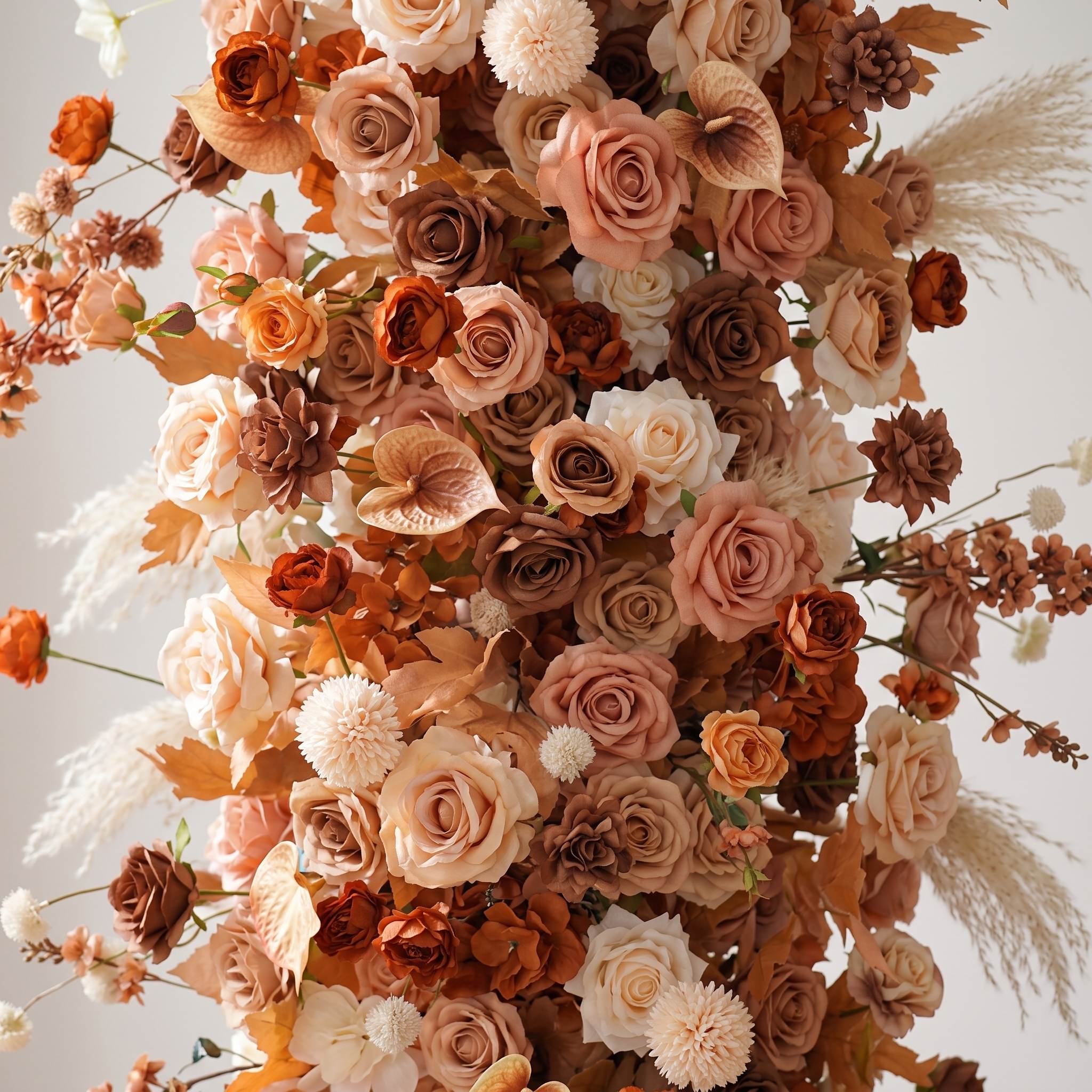 Roseytime Cedar&Cocoa Flower Pillars Arch with Frame #RTP150