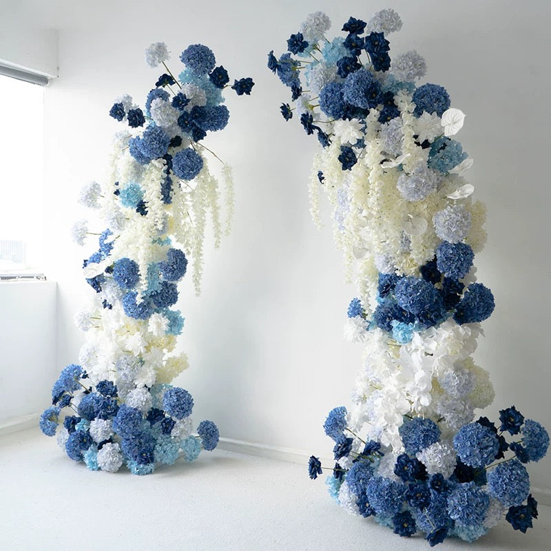 Roseytime Wedding Blue Pillars Arch with Frame #RTP066
