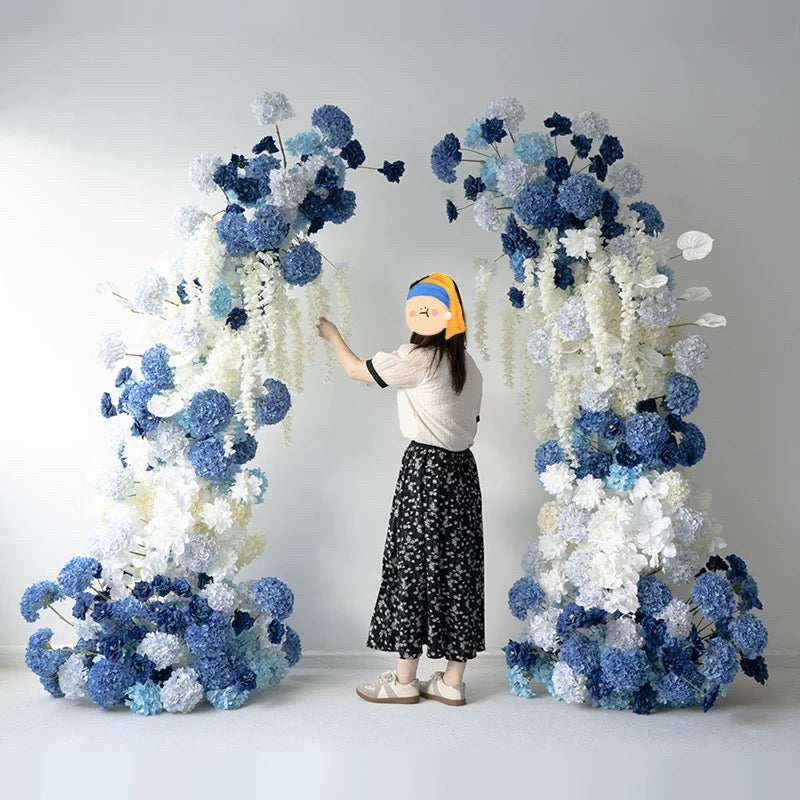 Roseytime Wedding Blue Pillars Arch with Frame #RTP066