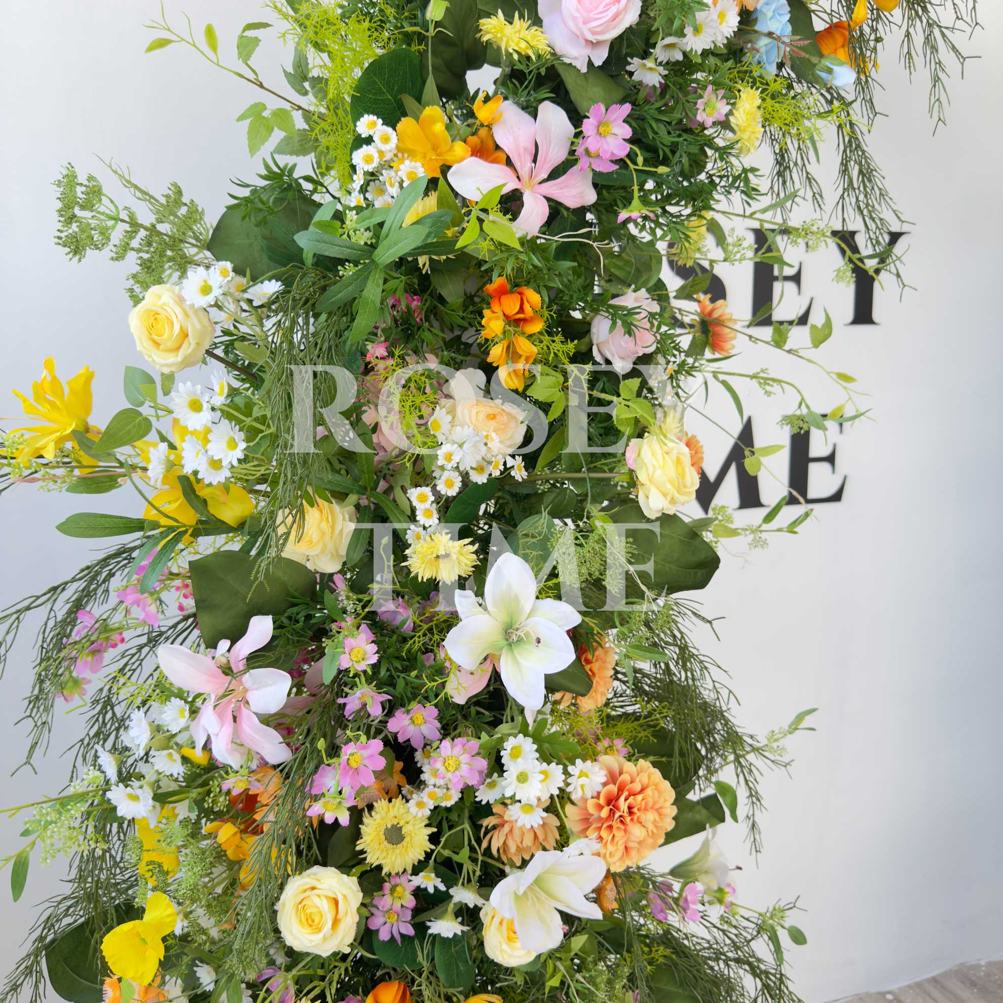 Roseytime Spring Colorful Flower Pillars Arch with Frame #RTP060