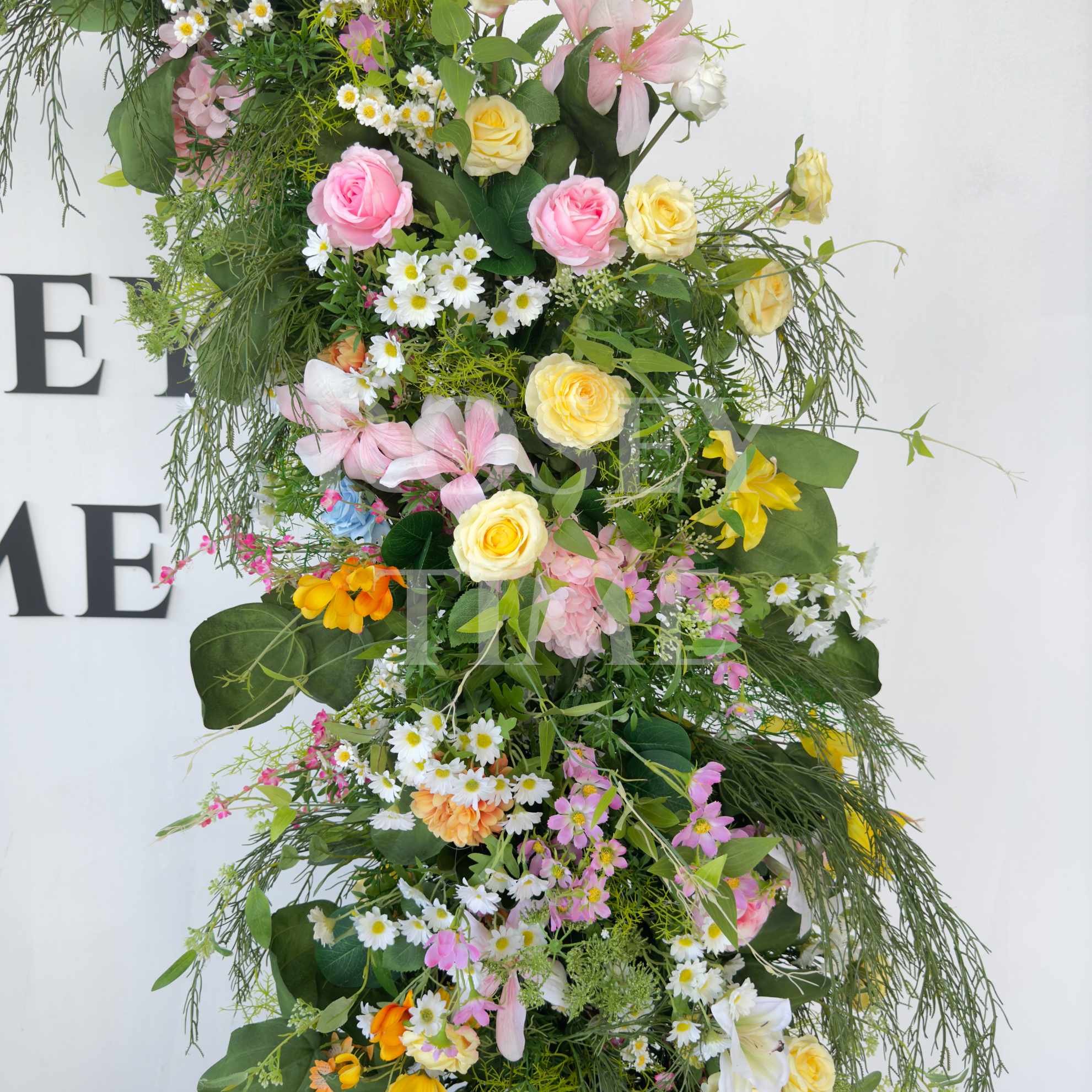 Roseytime Spring Colorful Flower Pillars Arch with Frame #RTP060