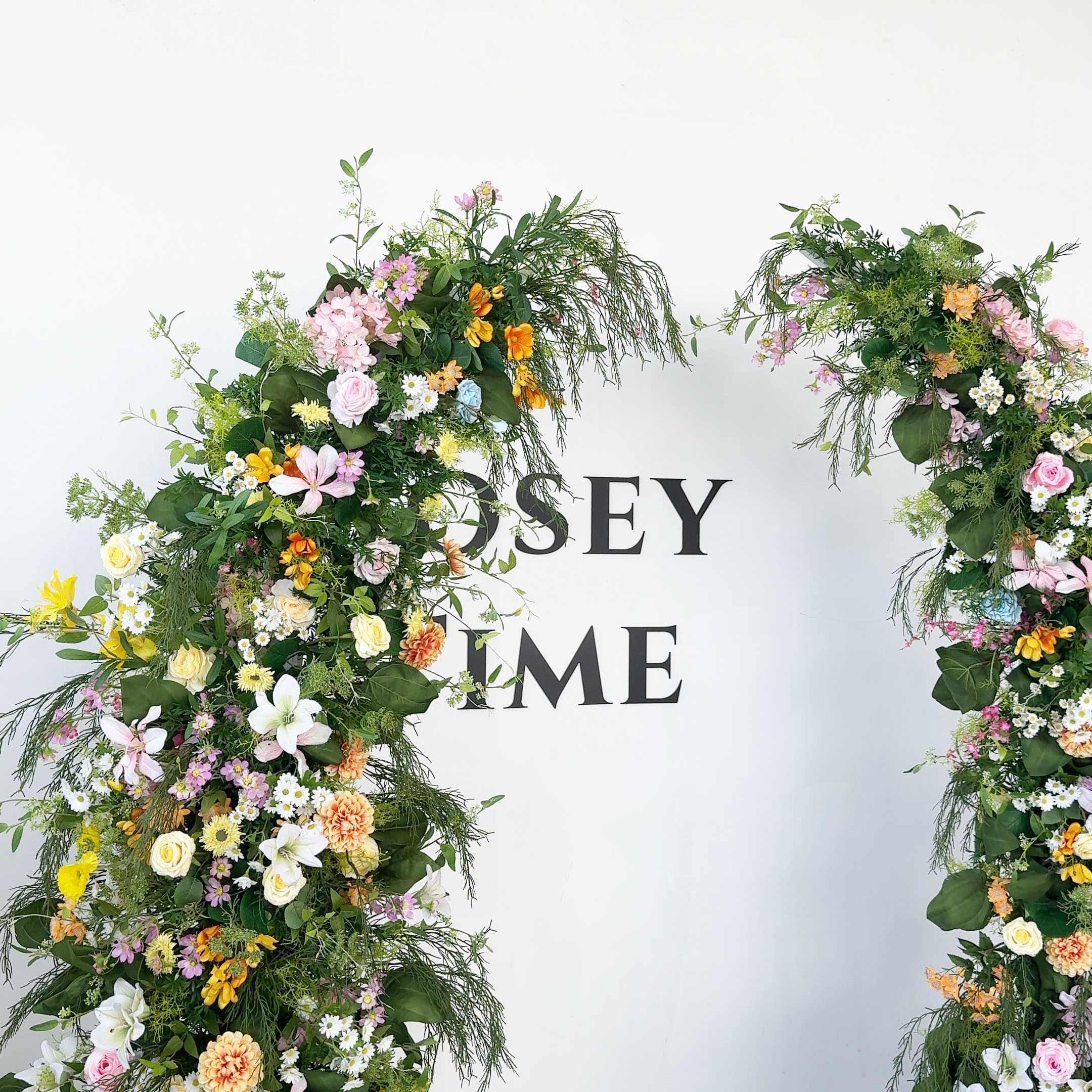 Roseytime Spring Colorful Flower Pillars Arch with Frame #RTP060