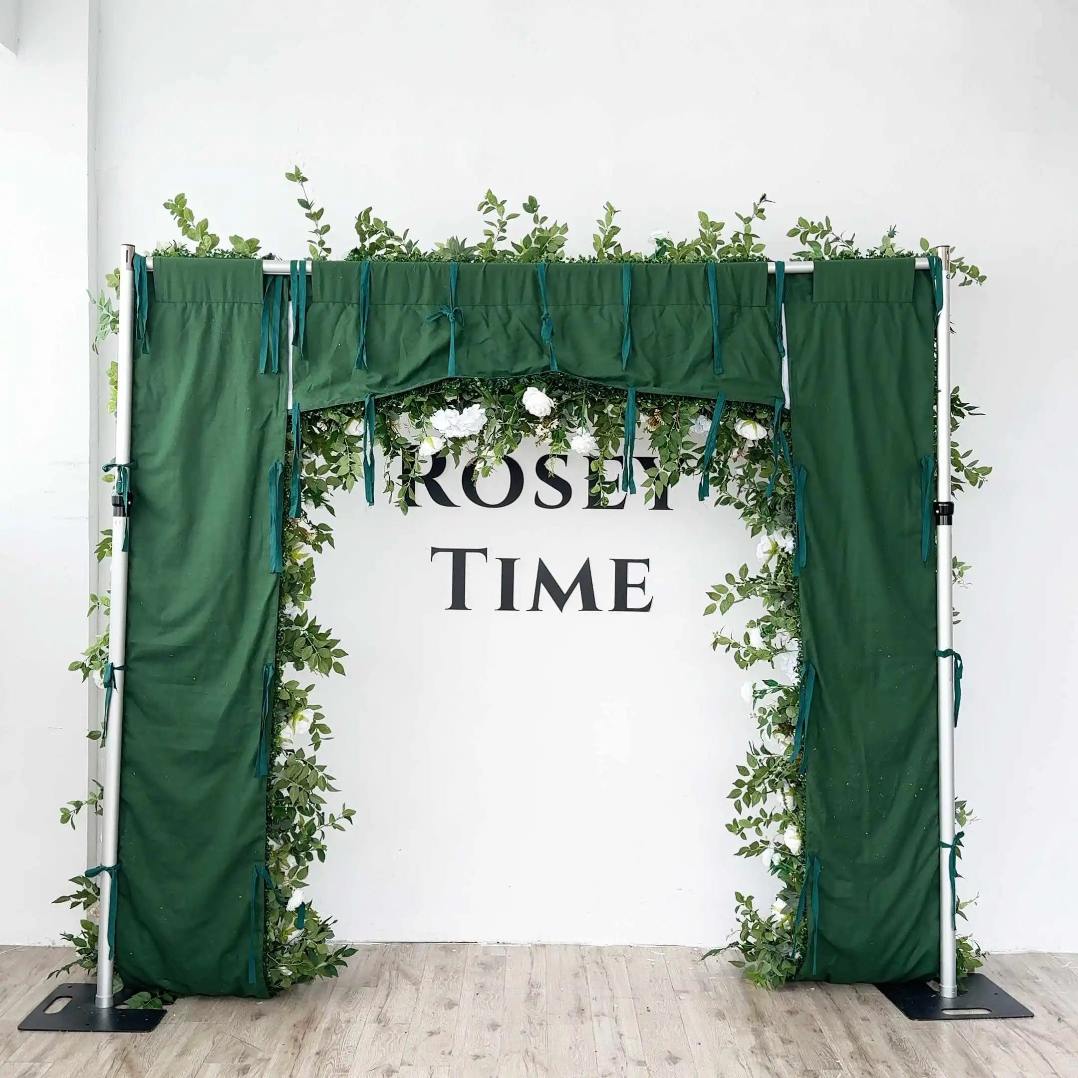Roseytime Wedding Square Flower Arch 8x8ft White&Green Backdrop #RTA025