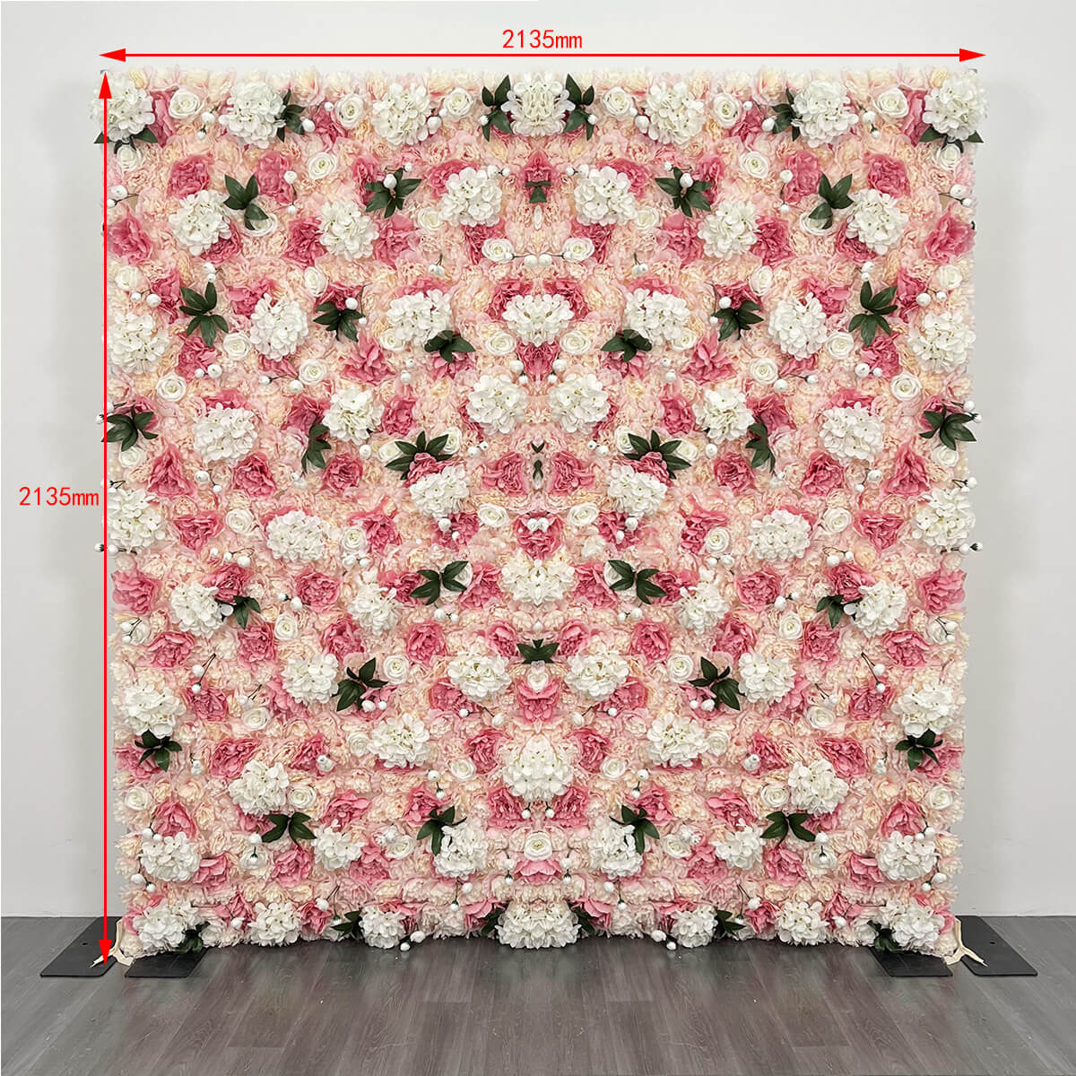 Roseytime 2D Light Pink Flower Wall Roll Up Fabric Back #RTW020