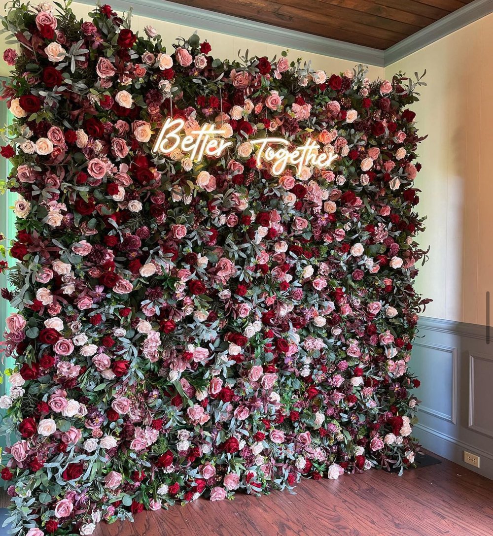 Roseytime 5D Burgundy Flower Wall Roll Up Fabric Back #RTW325