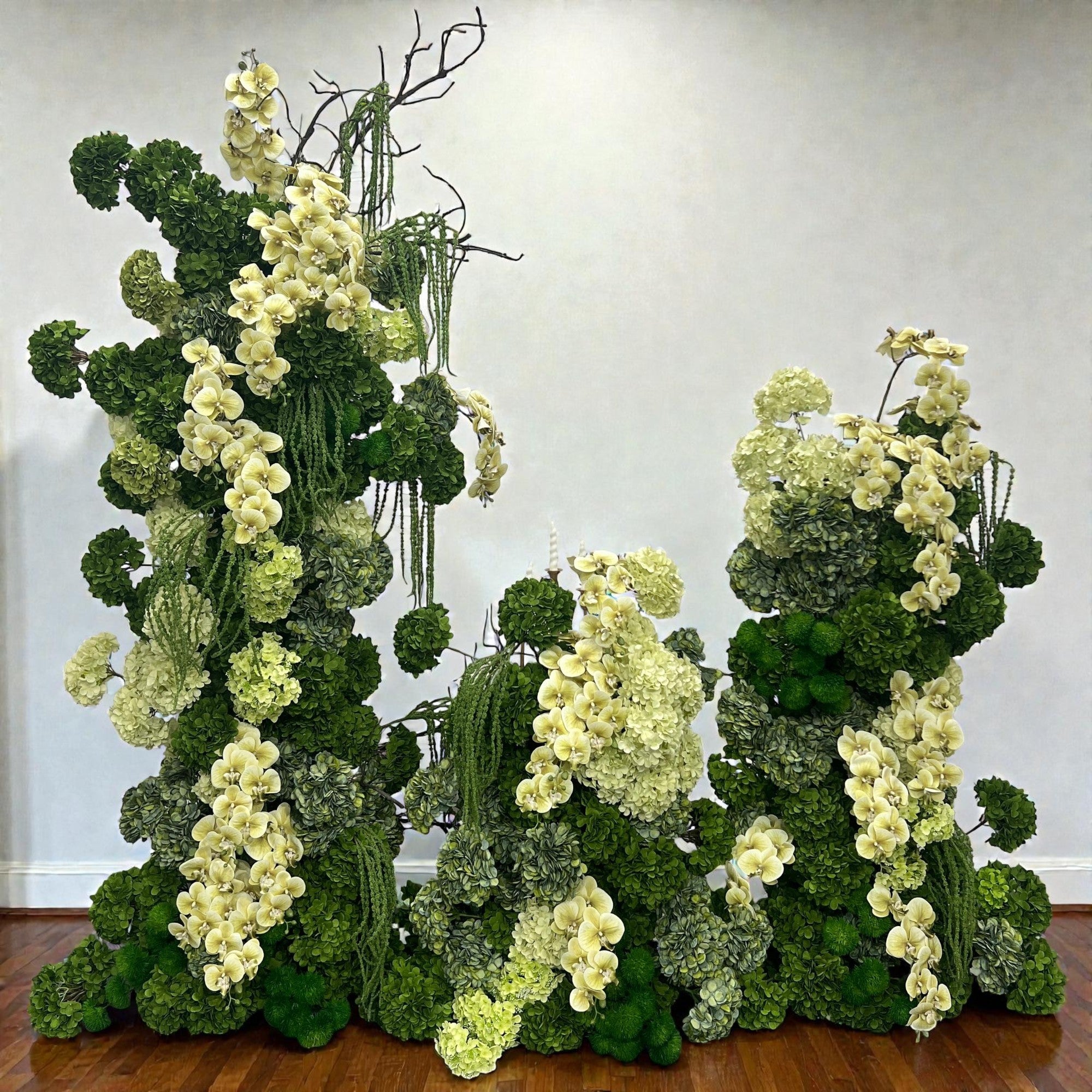 Roseytime 2026 Dark Green Flower Pillars Arch with Frame #RTP125