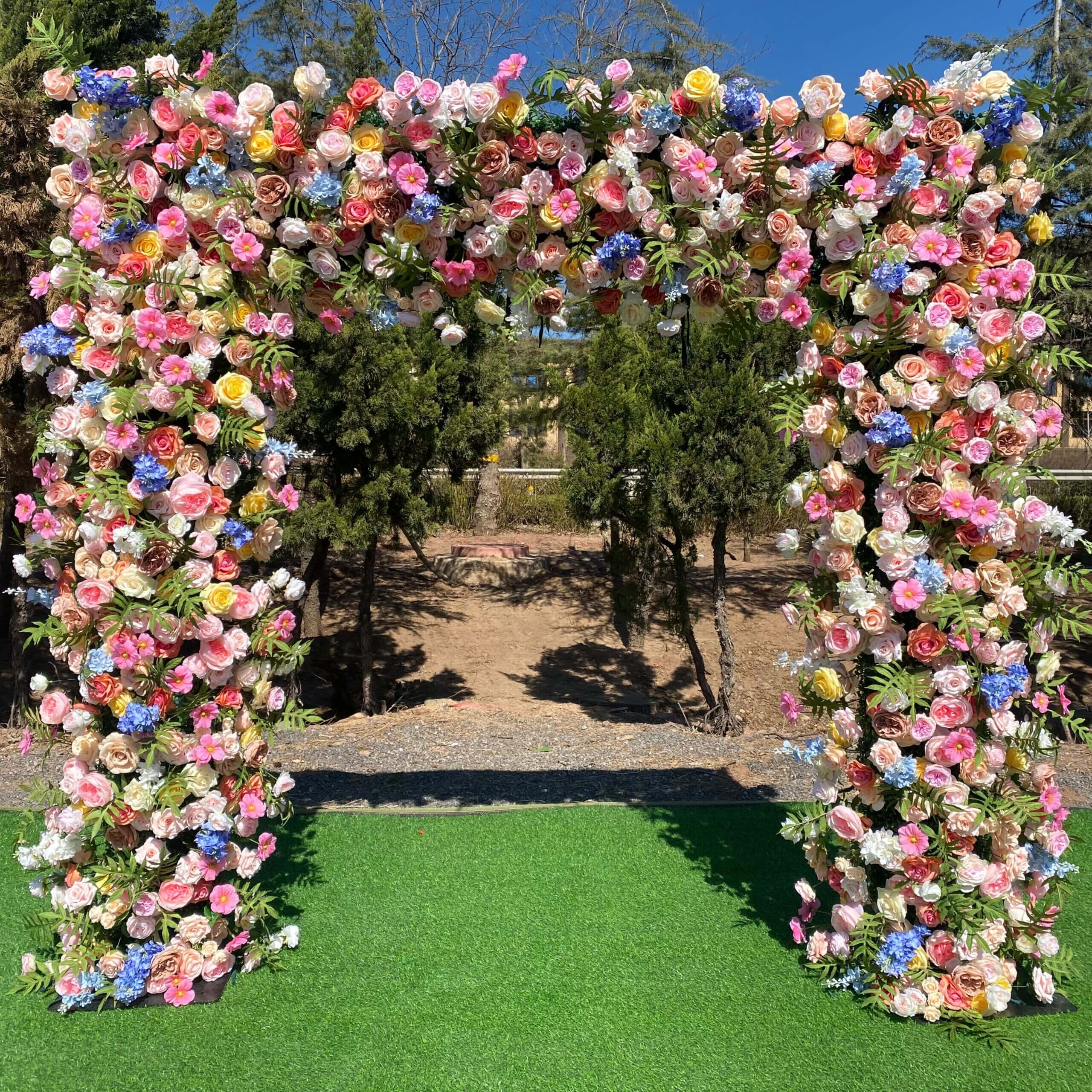 colorful flower arch