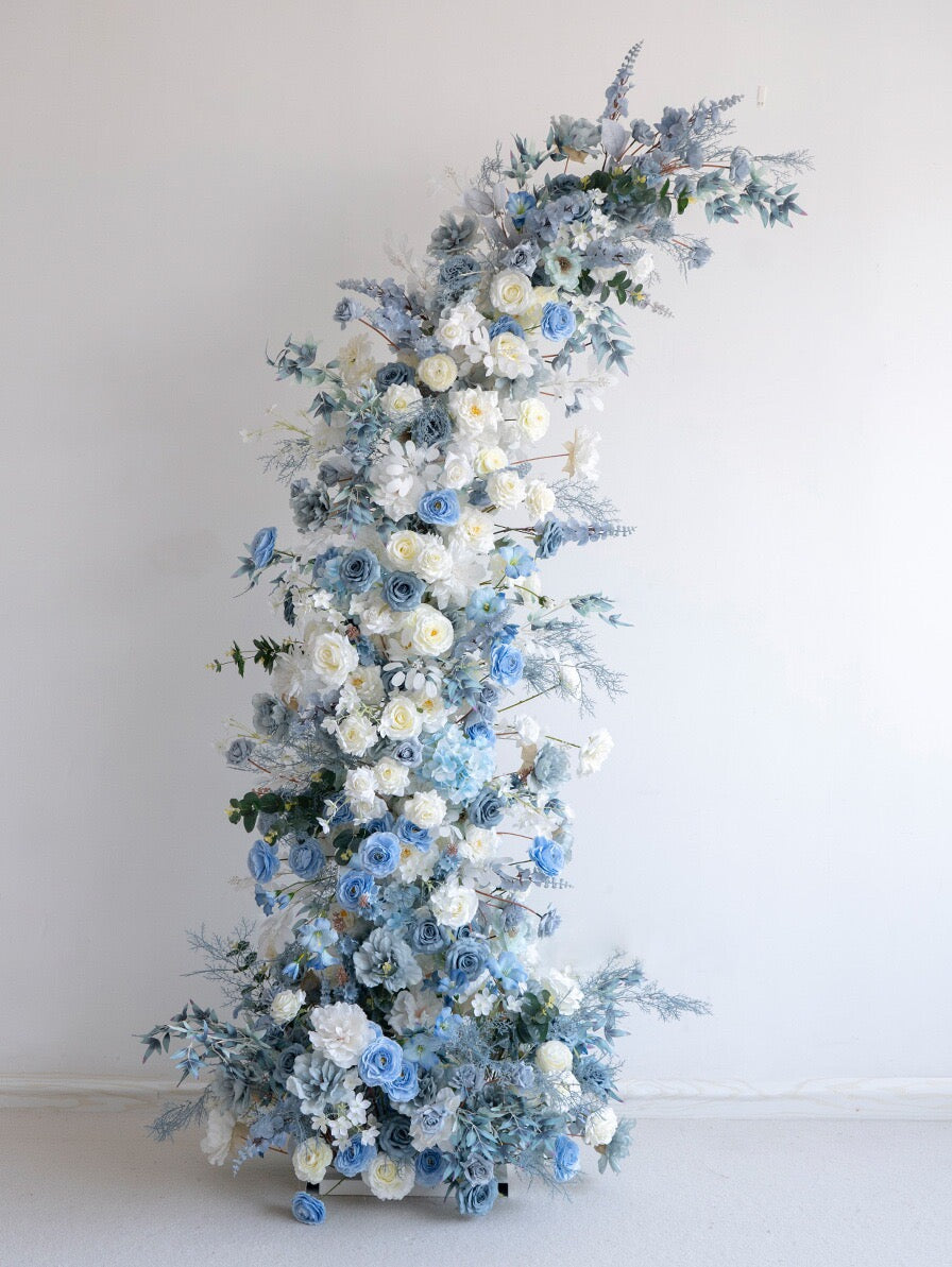 💥BF-Sale: Dusty Blue Flower Pillars Arch with Frame #RTP007