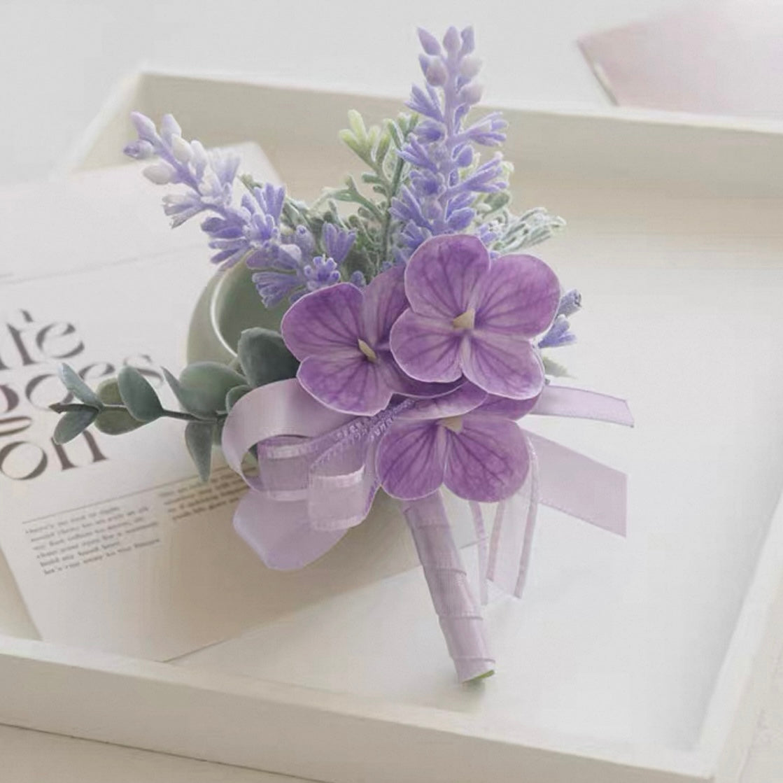 Roseytime Purple Flower Boutonniere for Wedding RTBN042