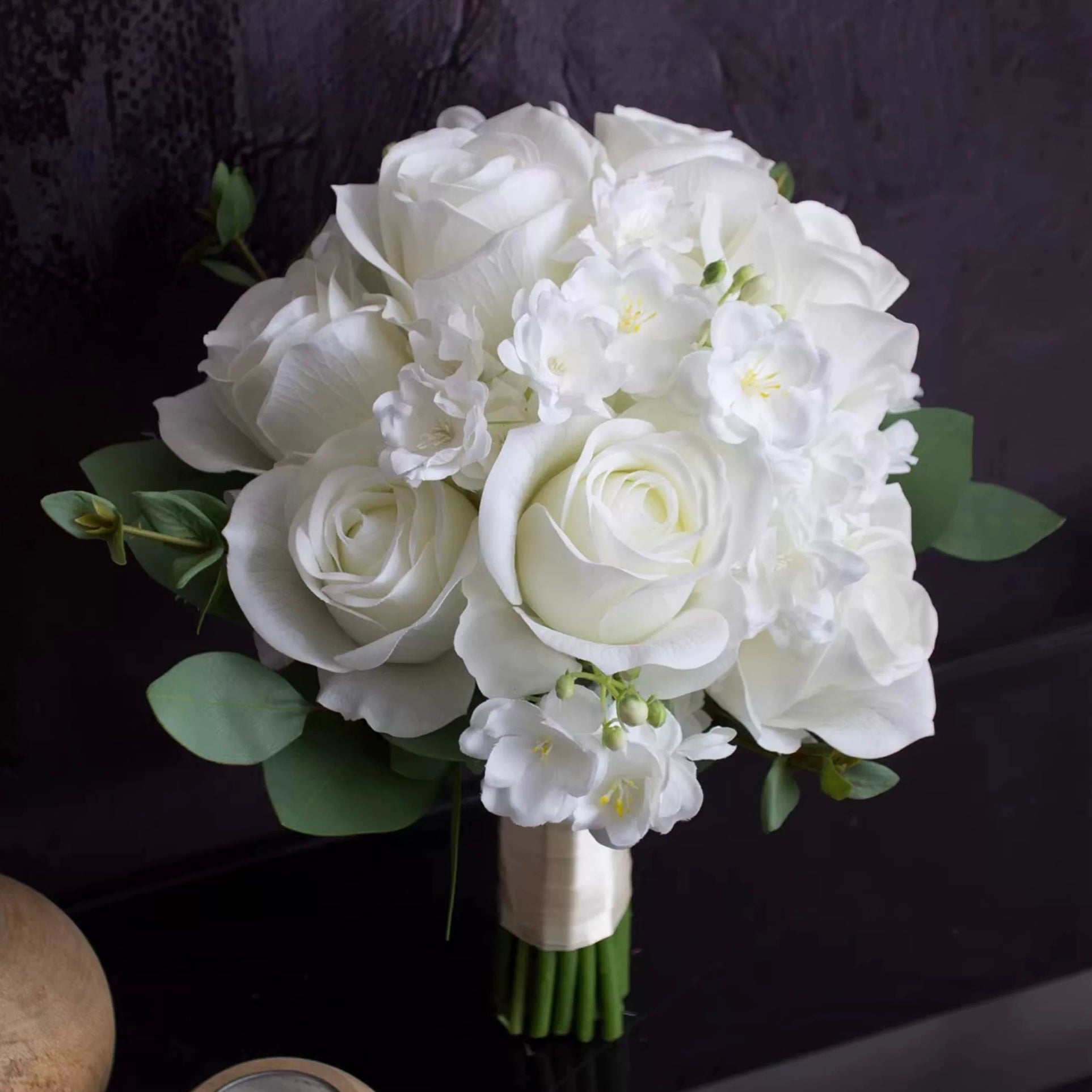 Roseytime Bride/Bridesmaid Bouquet in White Artificial Flowers #RTBQ041
