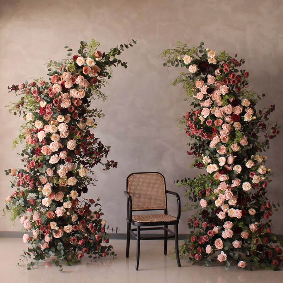 RoseyTime Wedding Flower Pillars Arch Retro With Frame #RTP018