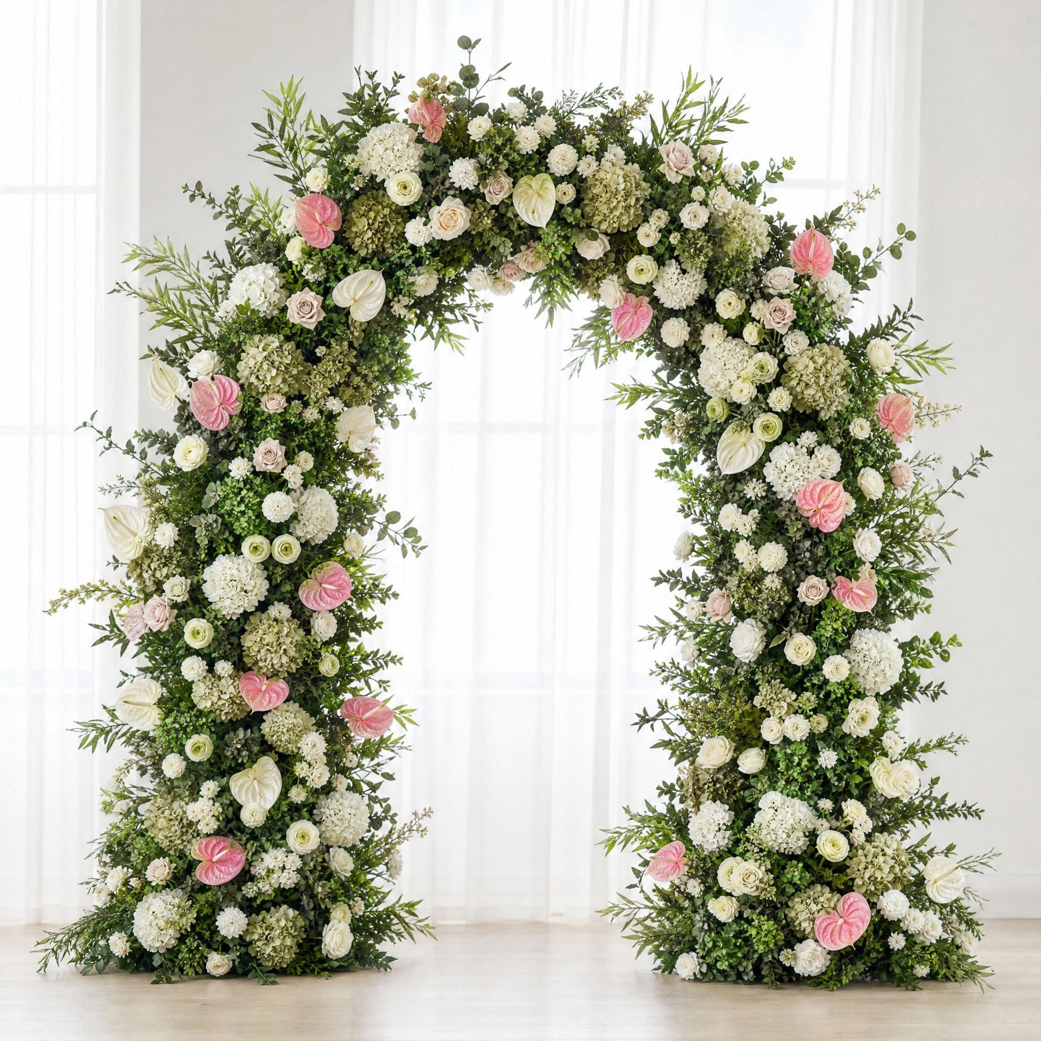 RoseyTime Moss Petal Bloom Flower Arch n-shape Round Arch #RTA480