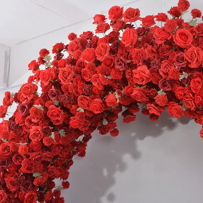 RoseyTime Red Wedding Flower Round Arch #RTA104