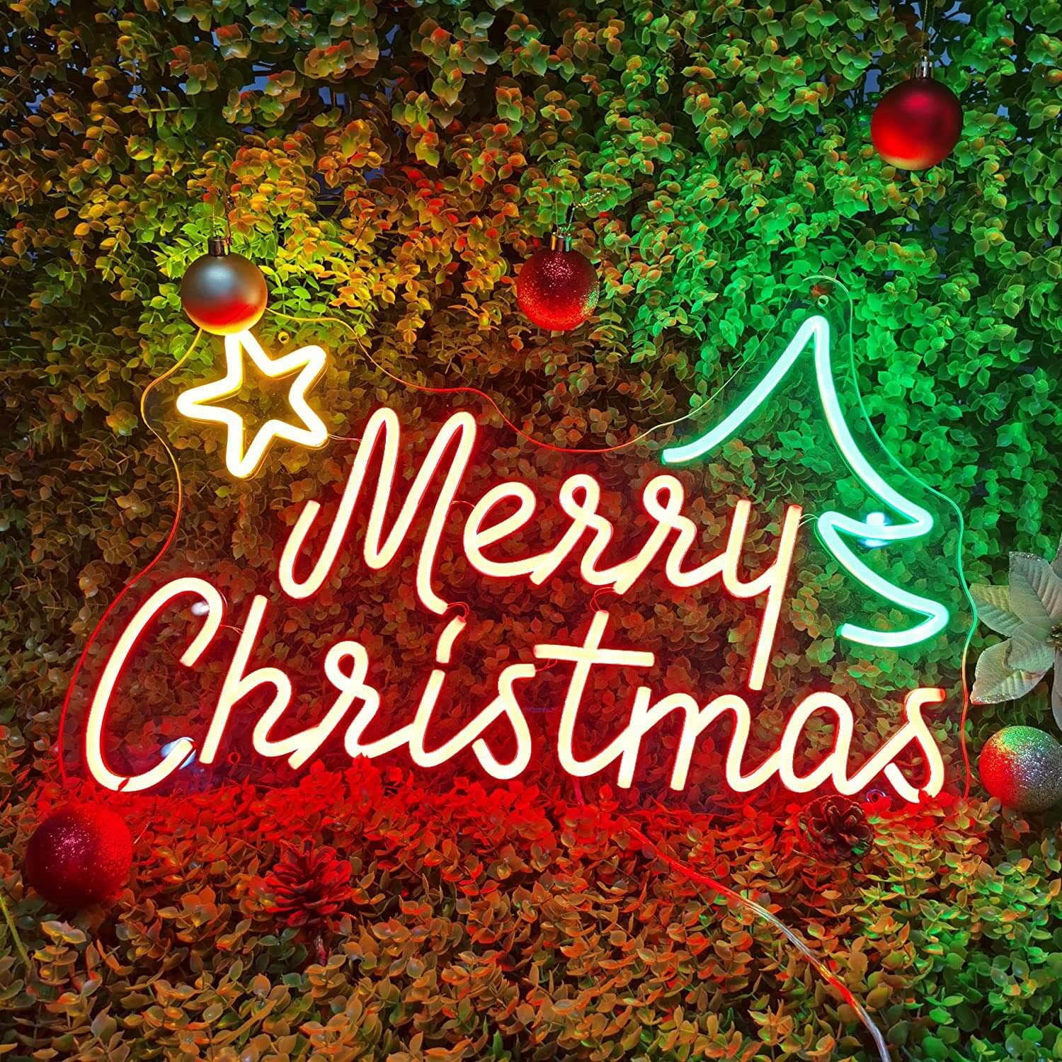 Roseytime “Merry Christmas” Neon Signs 21.3" x 14.2"