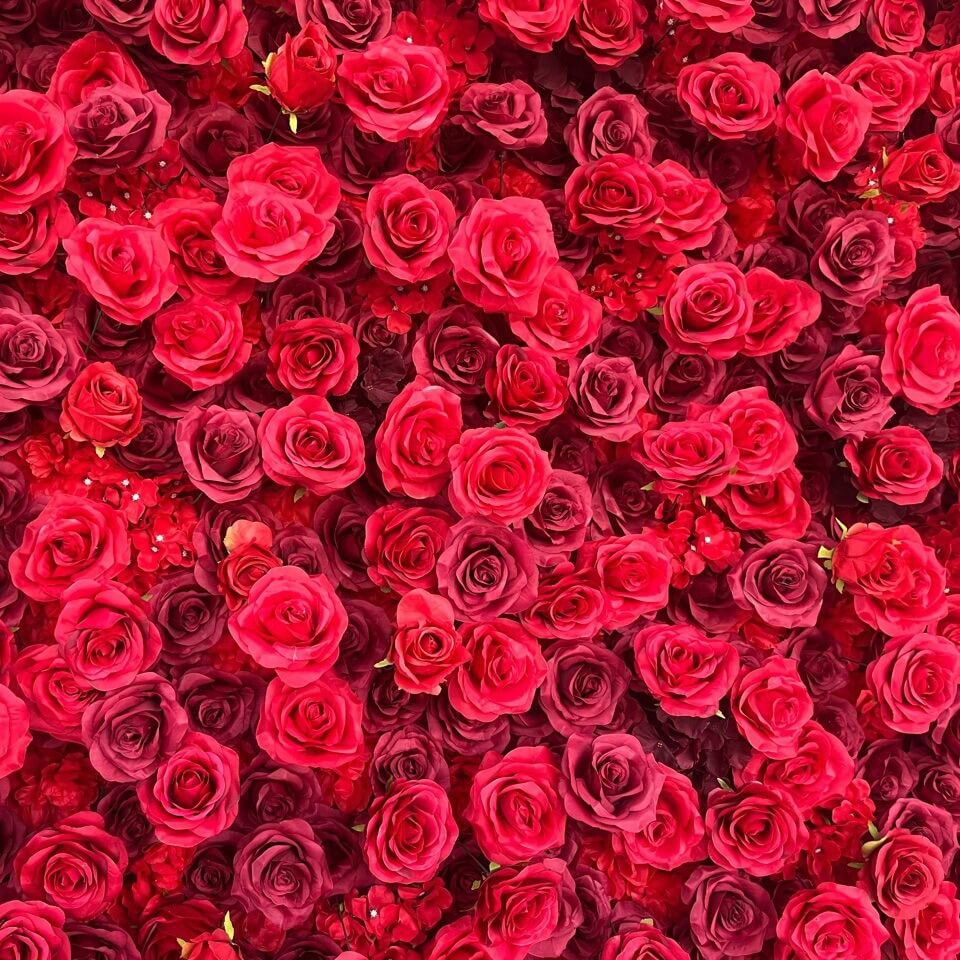 💥BF-Sale: 5D Red Flower Wall Roll Up Fabric Back #RTW009