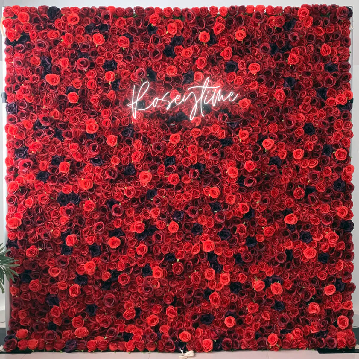 Roseytime 3D Red Flower Wall Roll Up Fabric Back #RTW083