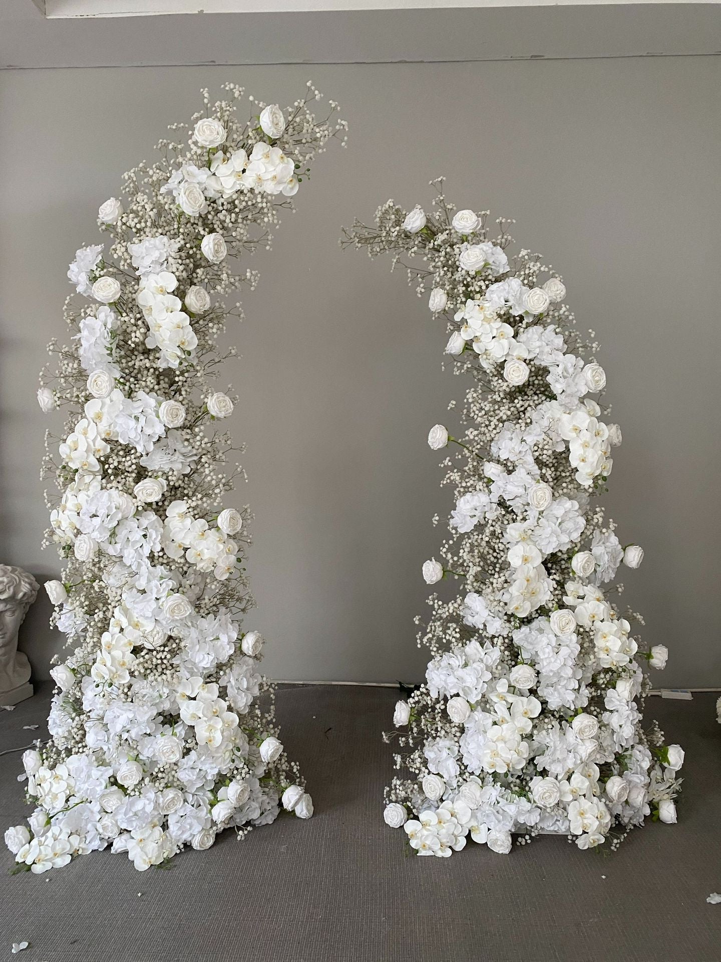 RoseyTime Wedding Floral Pillars Arch Baby's Breath with Frame #RTP024