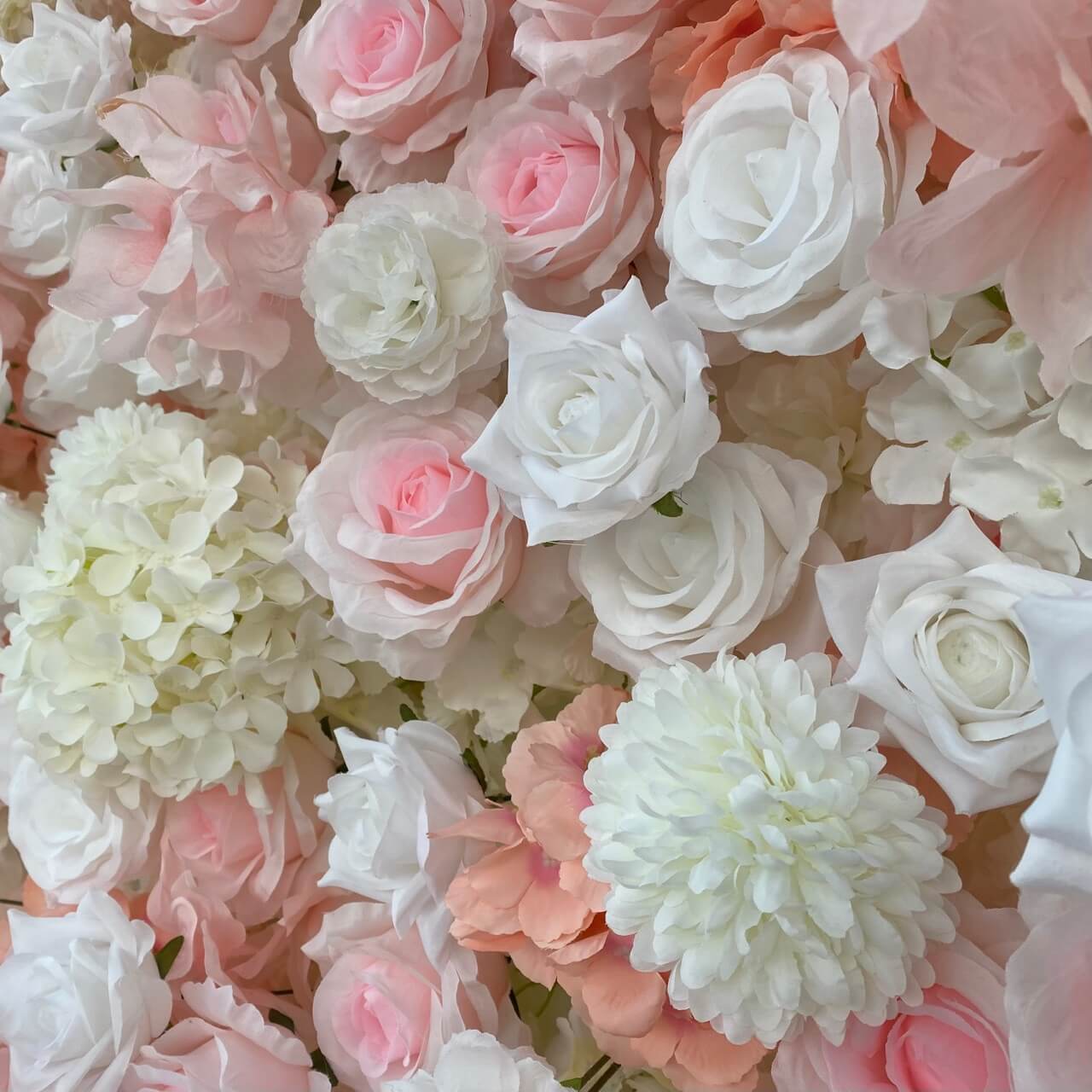 Roseytime 5D Pink&White Flower Wall Roll Up Fabric Back #RTW011
