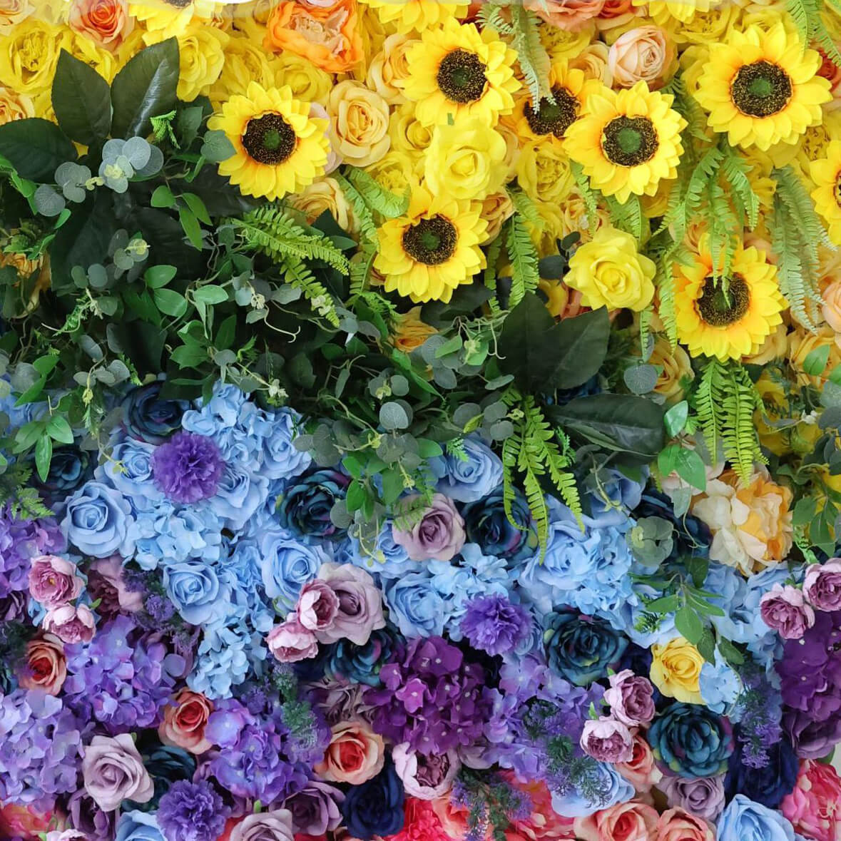 💥BF-SALE: 8x8ft Rainbow Flower Wall Roll Up Fabric Back #RTW295