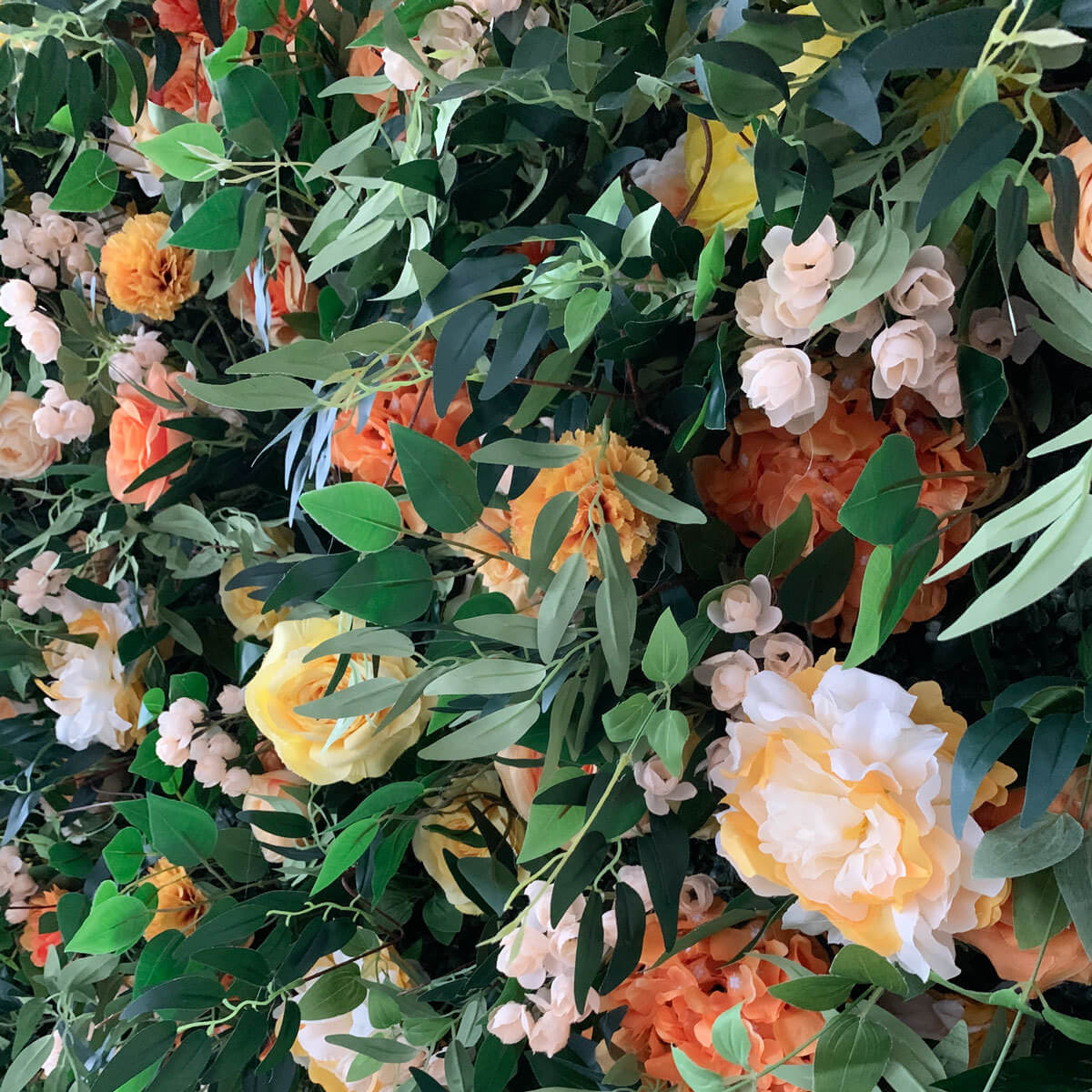 Roseytime Green&Yellow Square Flower Arch Fabric Back#RTA475