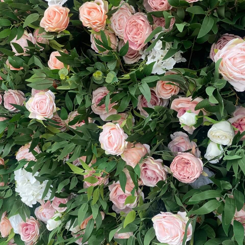 💥BF-SALE: 8x8ft Green&Pink Flower Wall  #RTW252