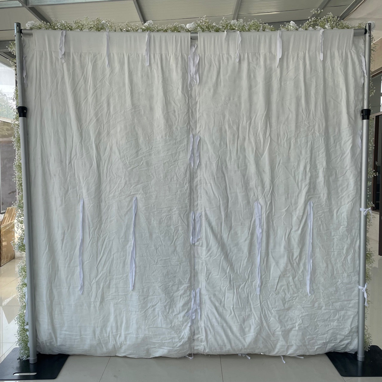 💥BF-SALE: 8x8ft Flower Wall White Baby's Breath Roll Up #RTW118