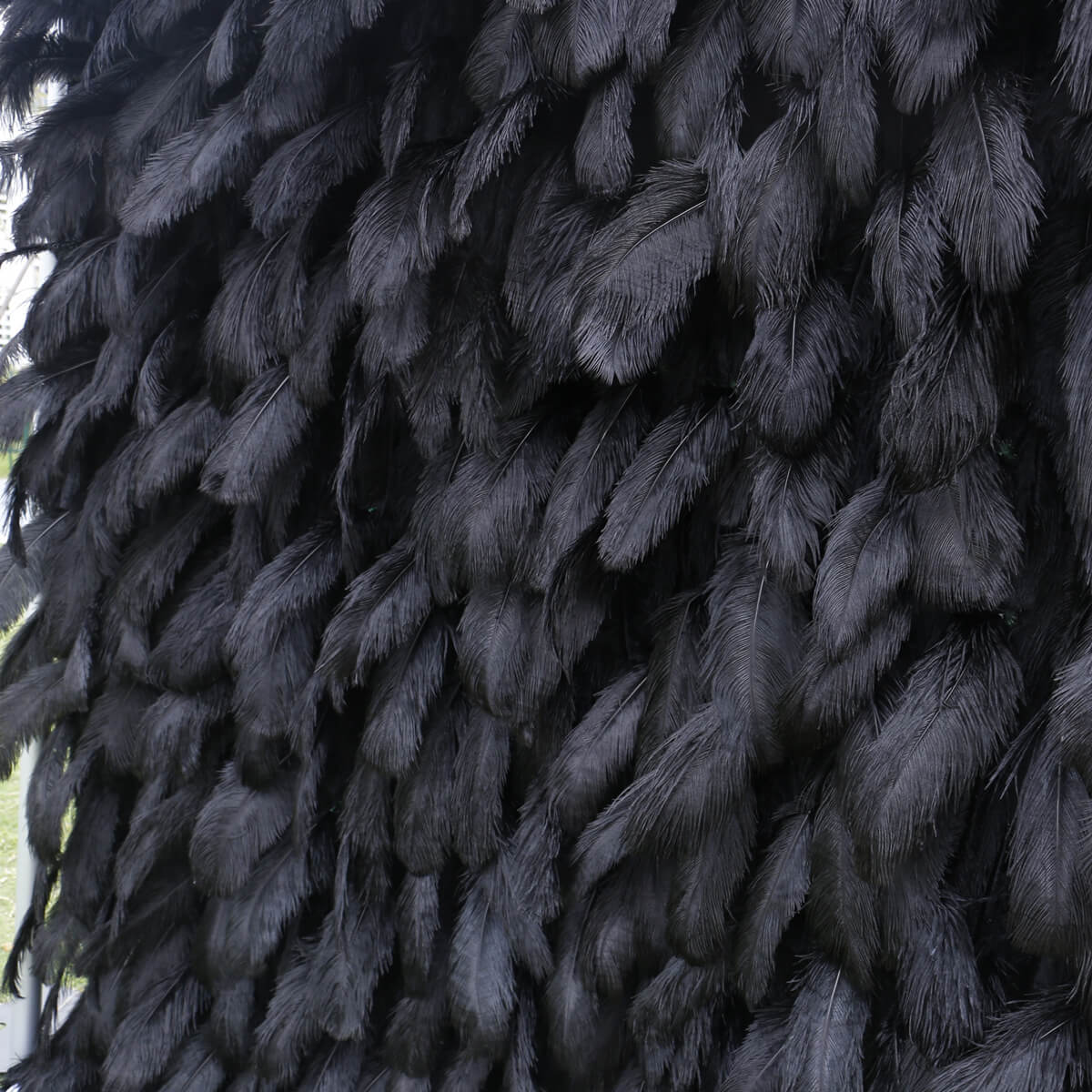 Roseytime 5D Black Feather Wall Rolling Up Fabric Back #RTW281