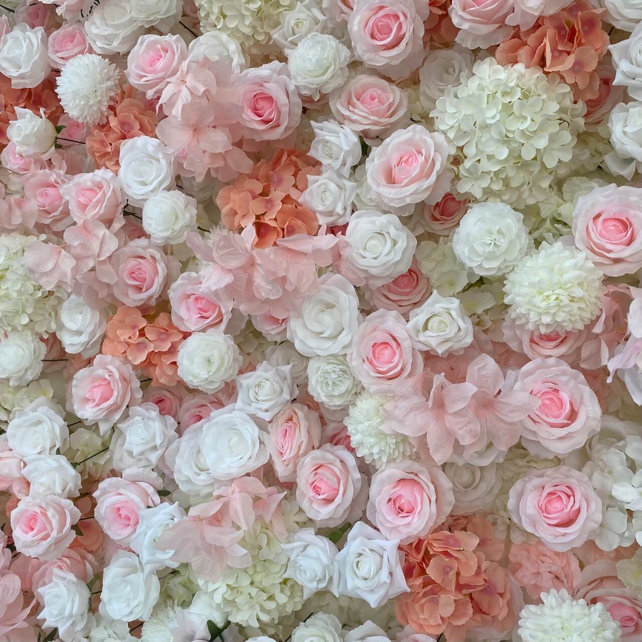 Roseytime 5D Pink&White Flower Wall Roll Up Fabric Back #RTW011