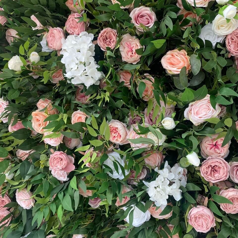💥BF-SALE: 8x8ft Green&Pink Flower Wall  #RTW252