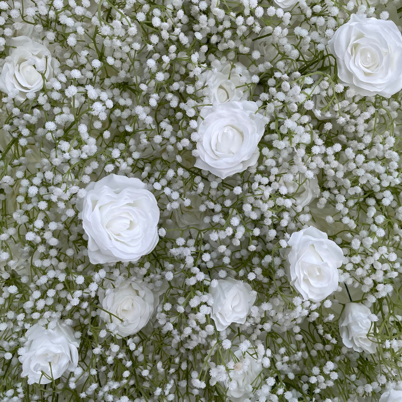 💥BF-SALE: 8x8ft Flower Wall White Baby's Breath Roll Up #RTW118