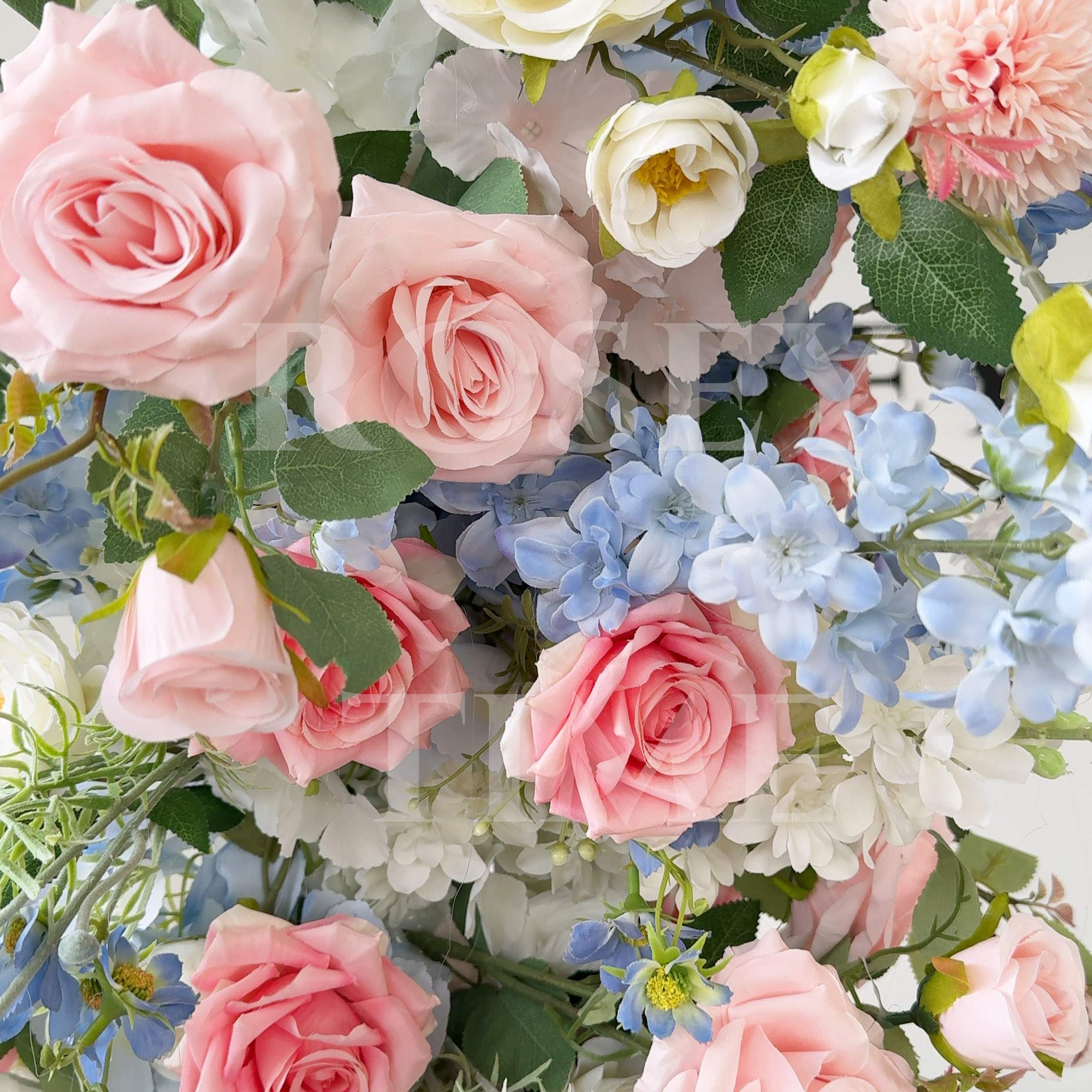 RoseyTime Pastel Pink Blue Flower Arch n-shape Round Arch #RTA420