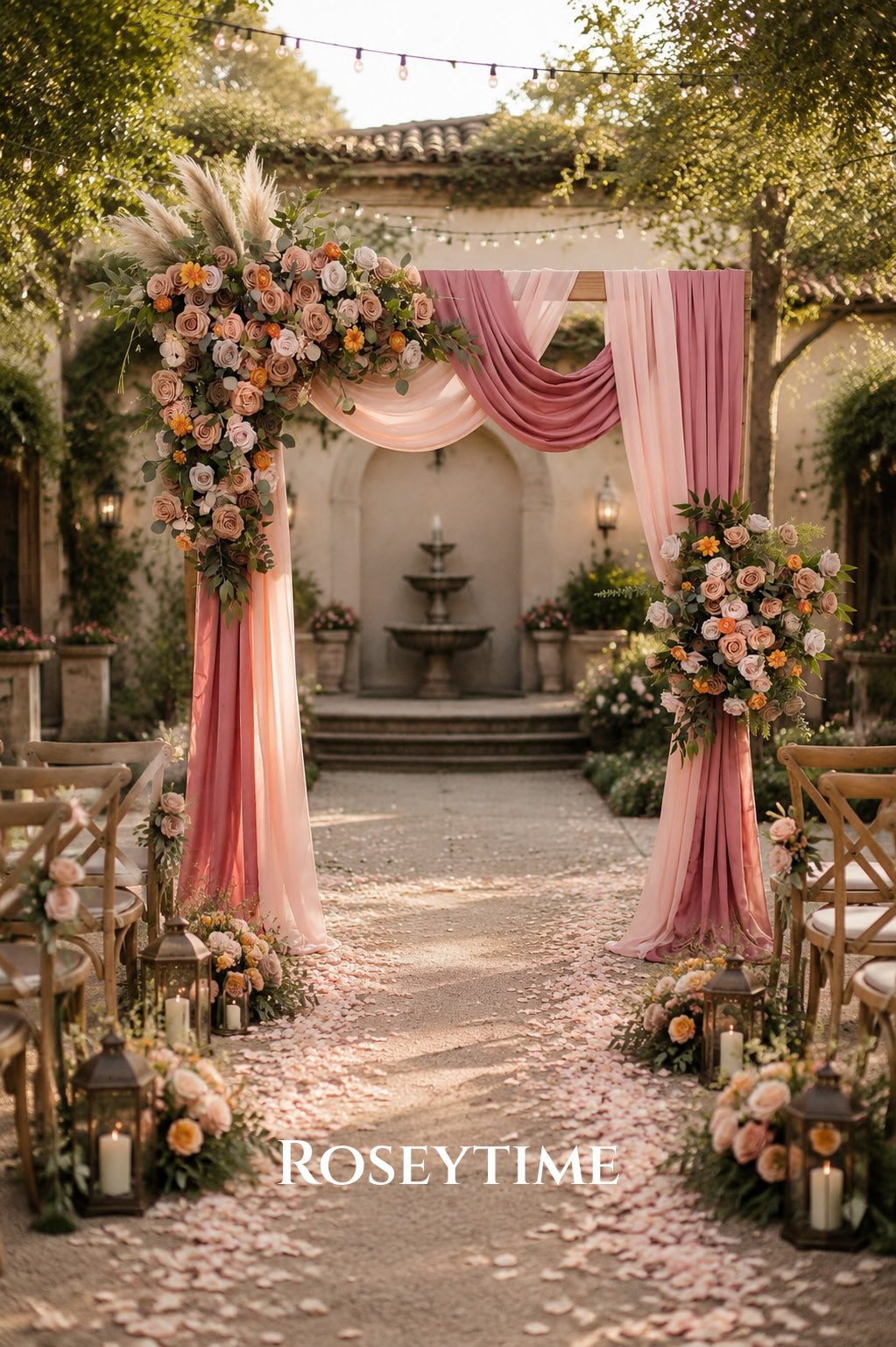 Roseytime Orange Greenery Flower Set Flower Arch Arrangement