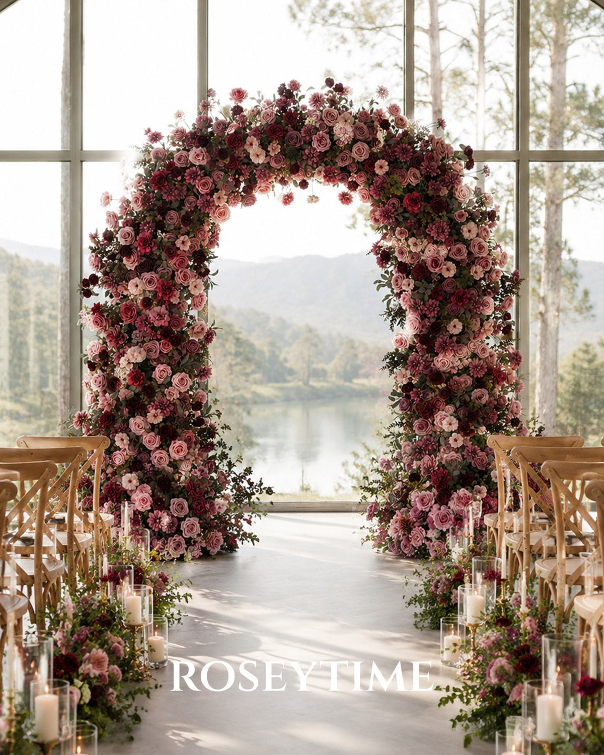 RoseyTime Vineyard Flower Arch n-shape Round Arch #RTA493
