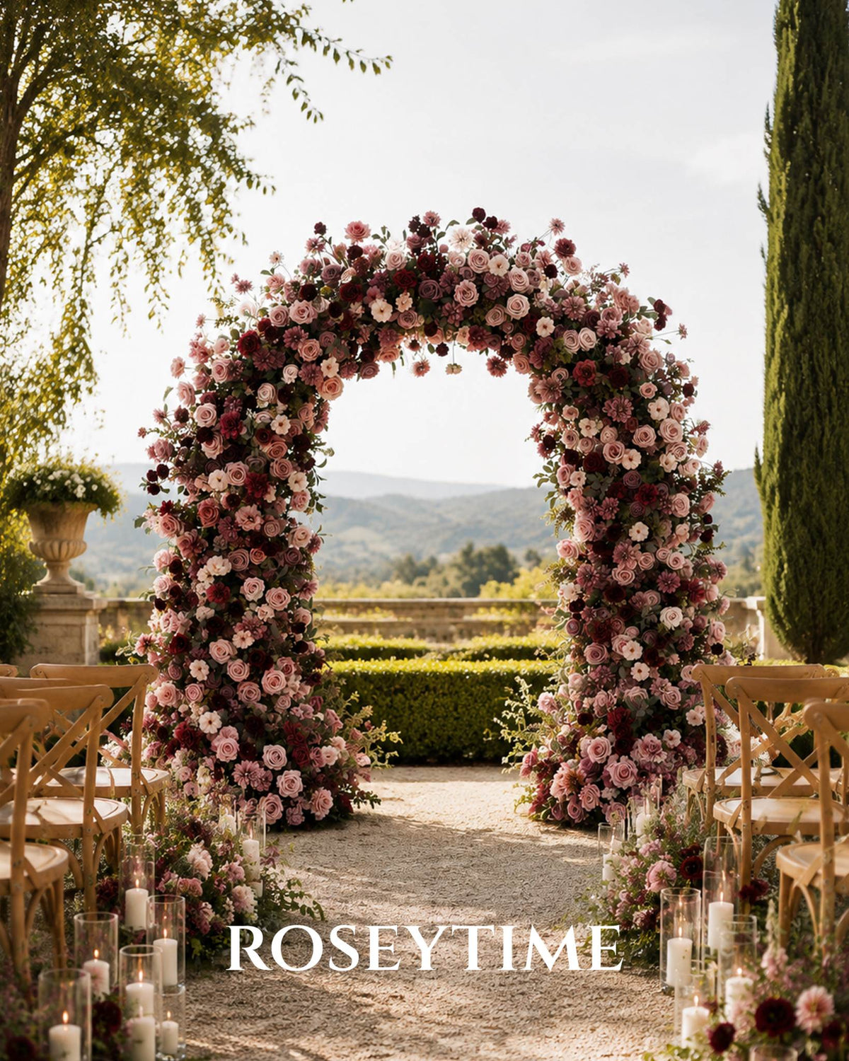 RoseyTime Vineyard Flower Arch n-shape Round Arch #RTA493