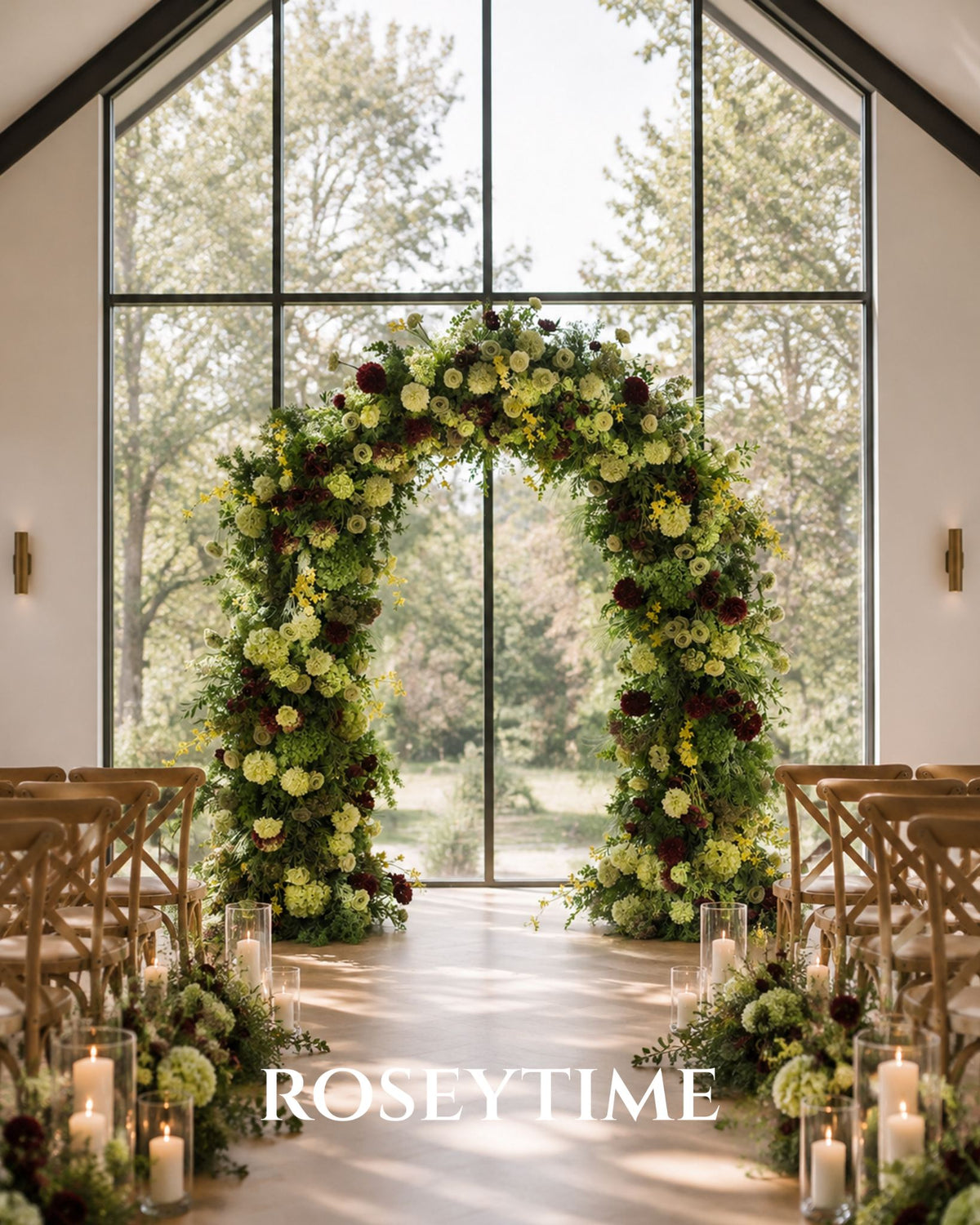 RoseyTime Old World Flower Arch n-shape Round Arch #RTA494